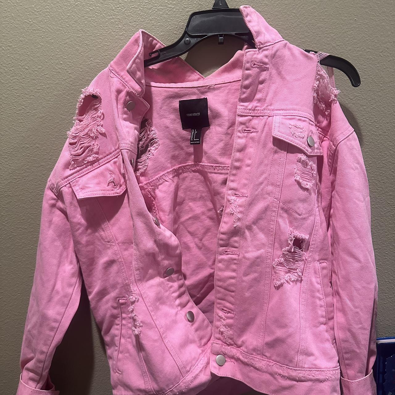 Forever 21 pink denim jacket hotsell