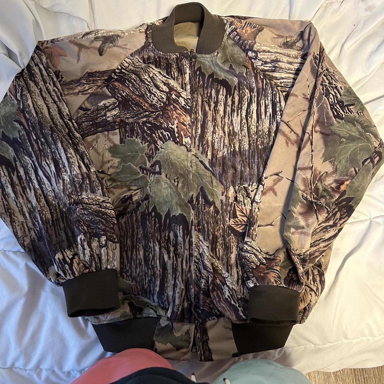 Super cool camo bomber, says XL but it’s like a... - Depop