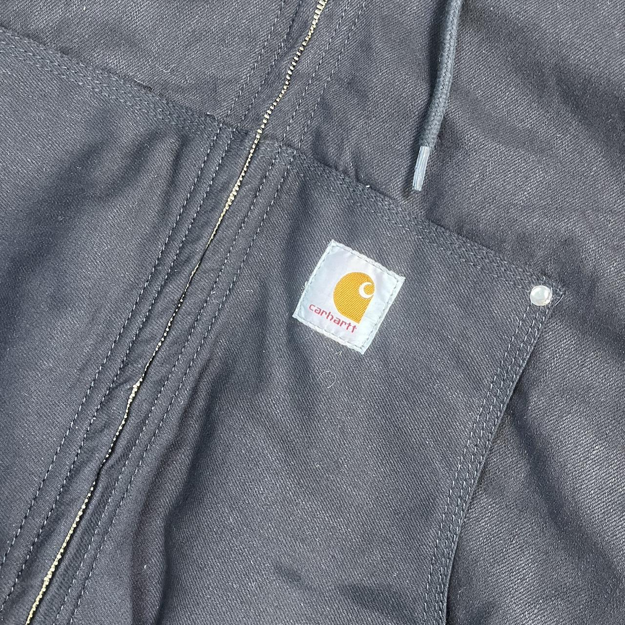 Carhartt Reworked Jacket Blacked Out Hooded And Zip - Depop