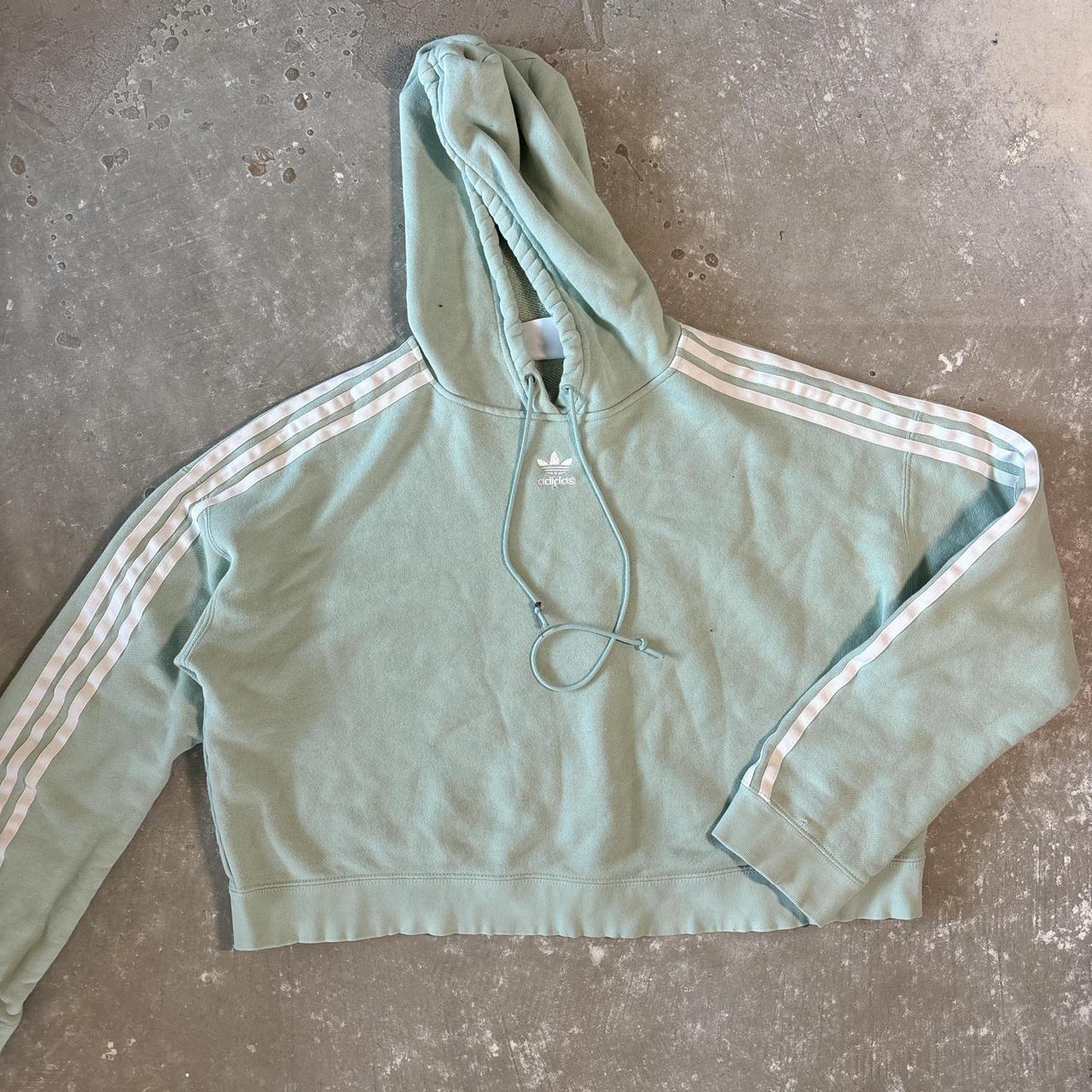 Adidas mint green cropped hoodie sale