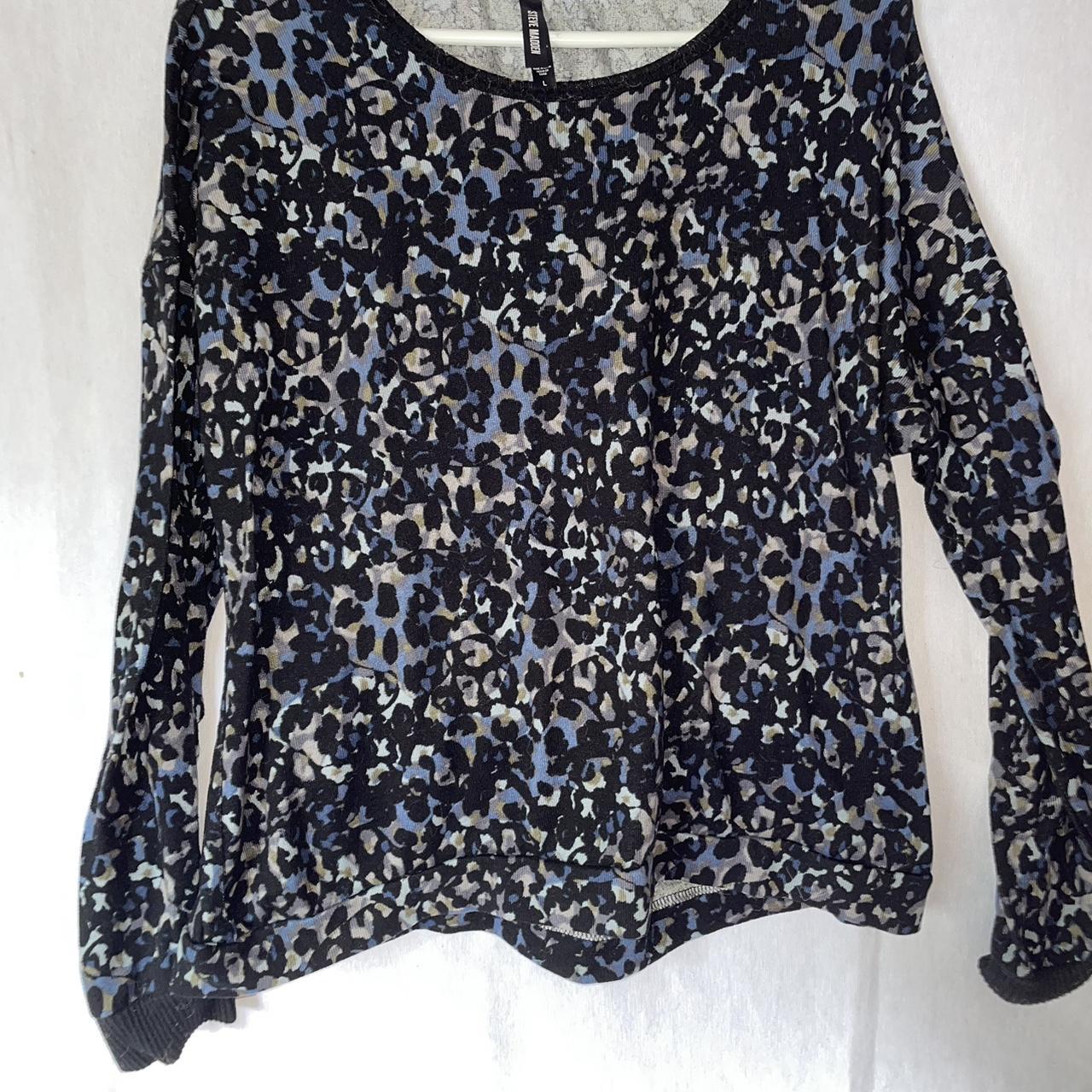 Ladies Large Steve Madden black cheetah long sleeve top