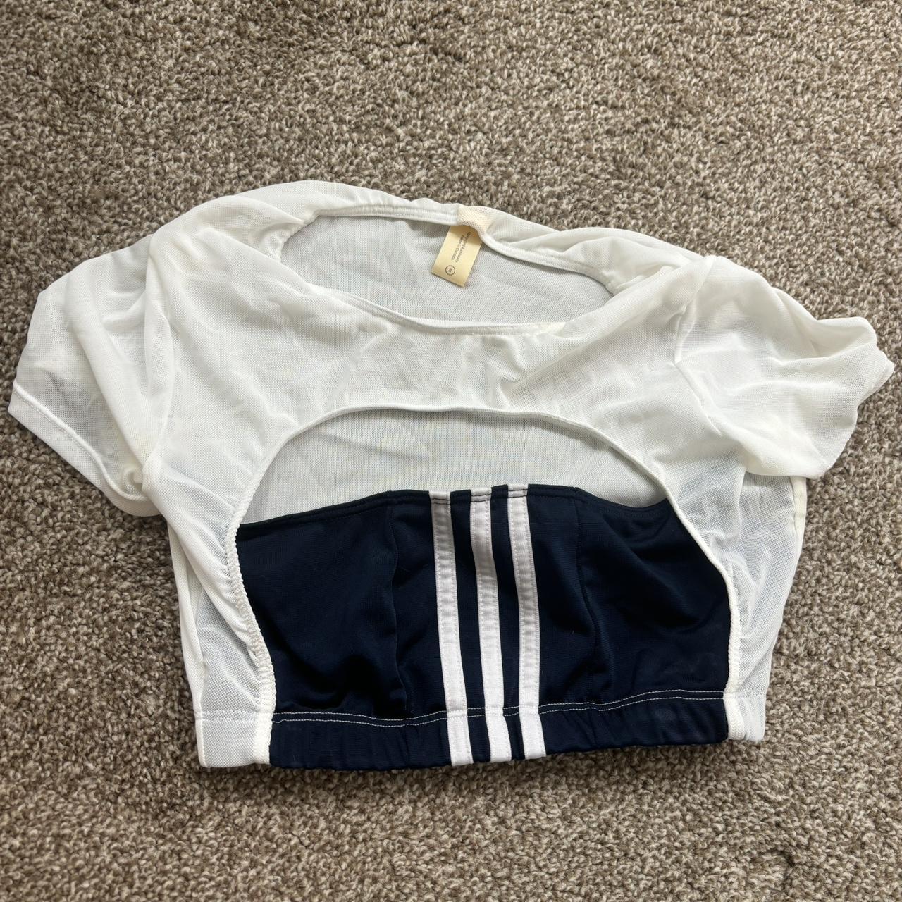 Frankies Bikinis Women's Crop top - White/Navy - … - image 1