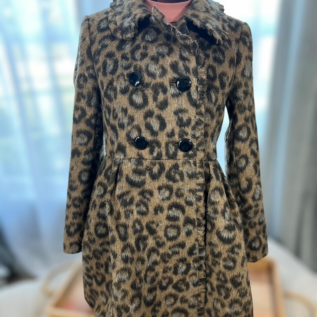 Kate Spade Leopard print coat with a button down. Depop