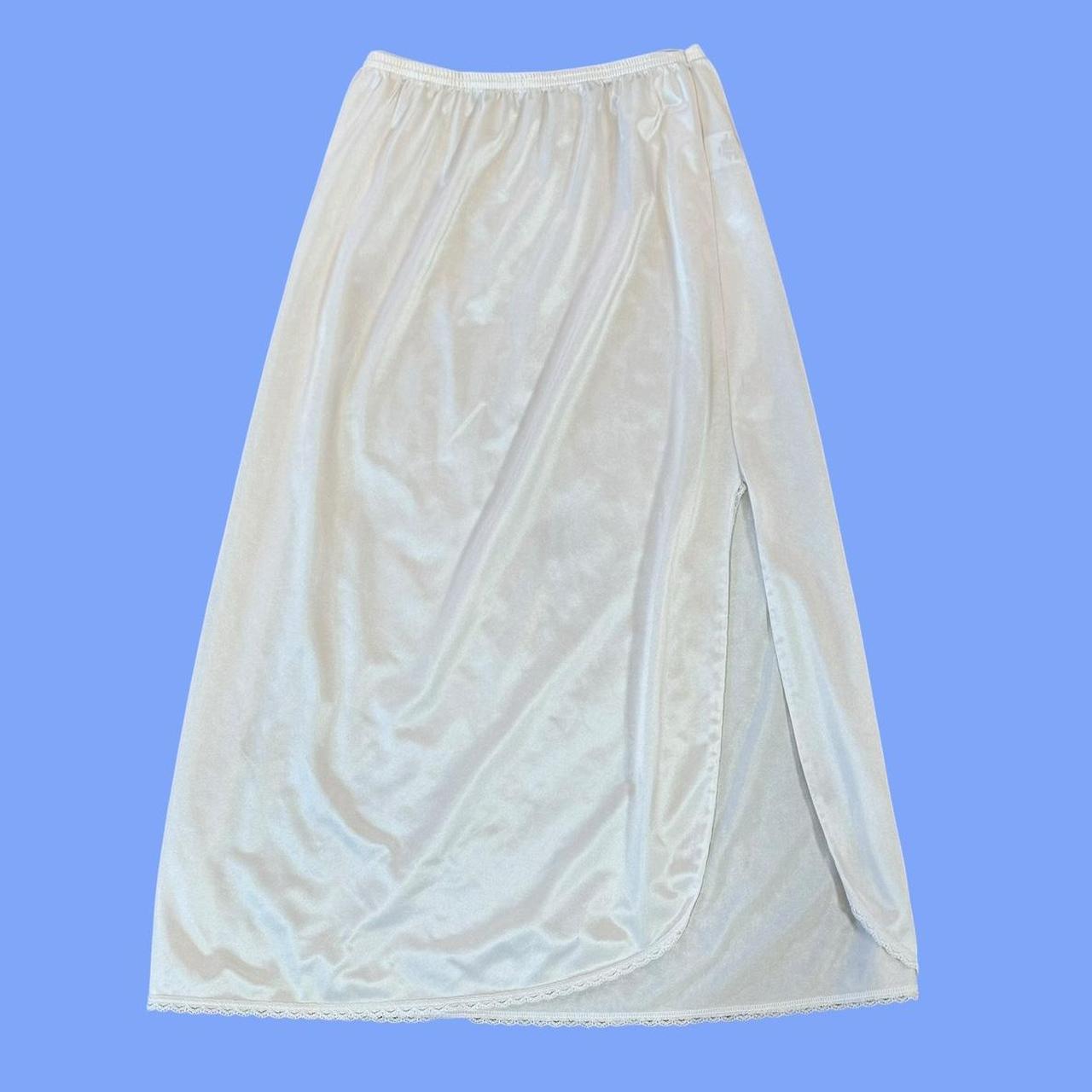Vintage Women's Skirt - White - XS – White slip s… - image 1