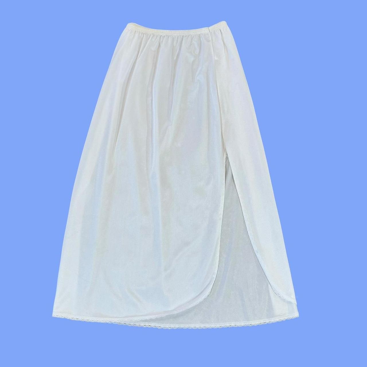 Vintage Women's Skirt - White - XS – White slip s… - image 1