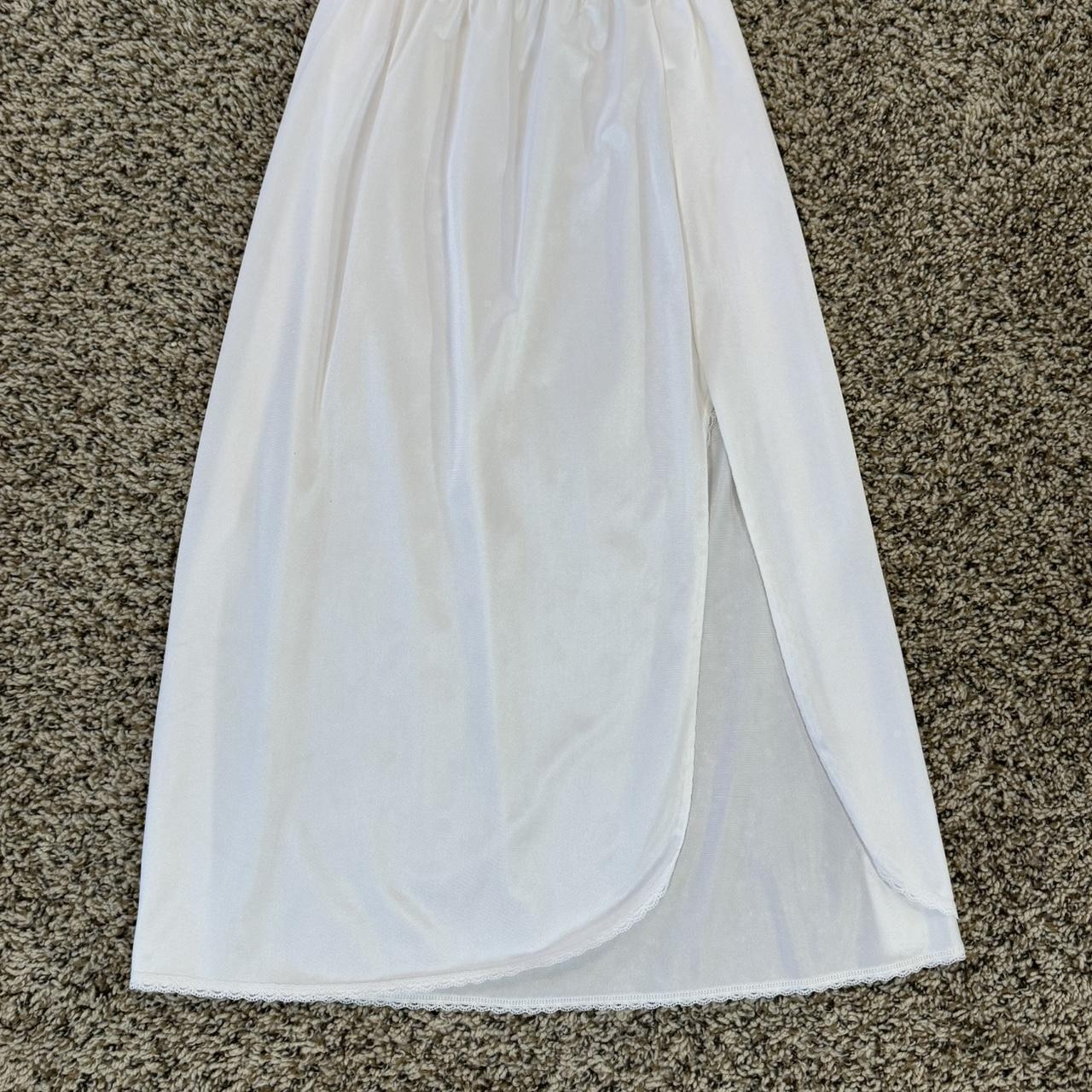 Vintage Women's Skirt - White - XS – White slip s… - image 2