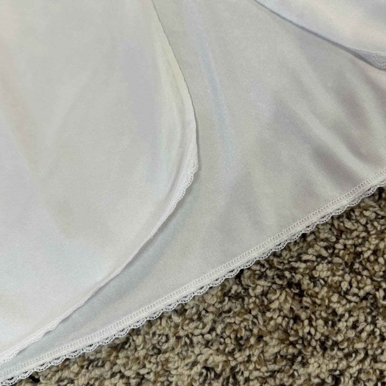 Vintage Women's Skirt - White - XS – White slip s… - image 3