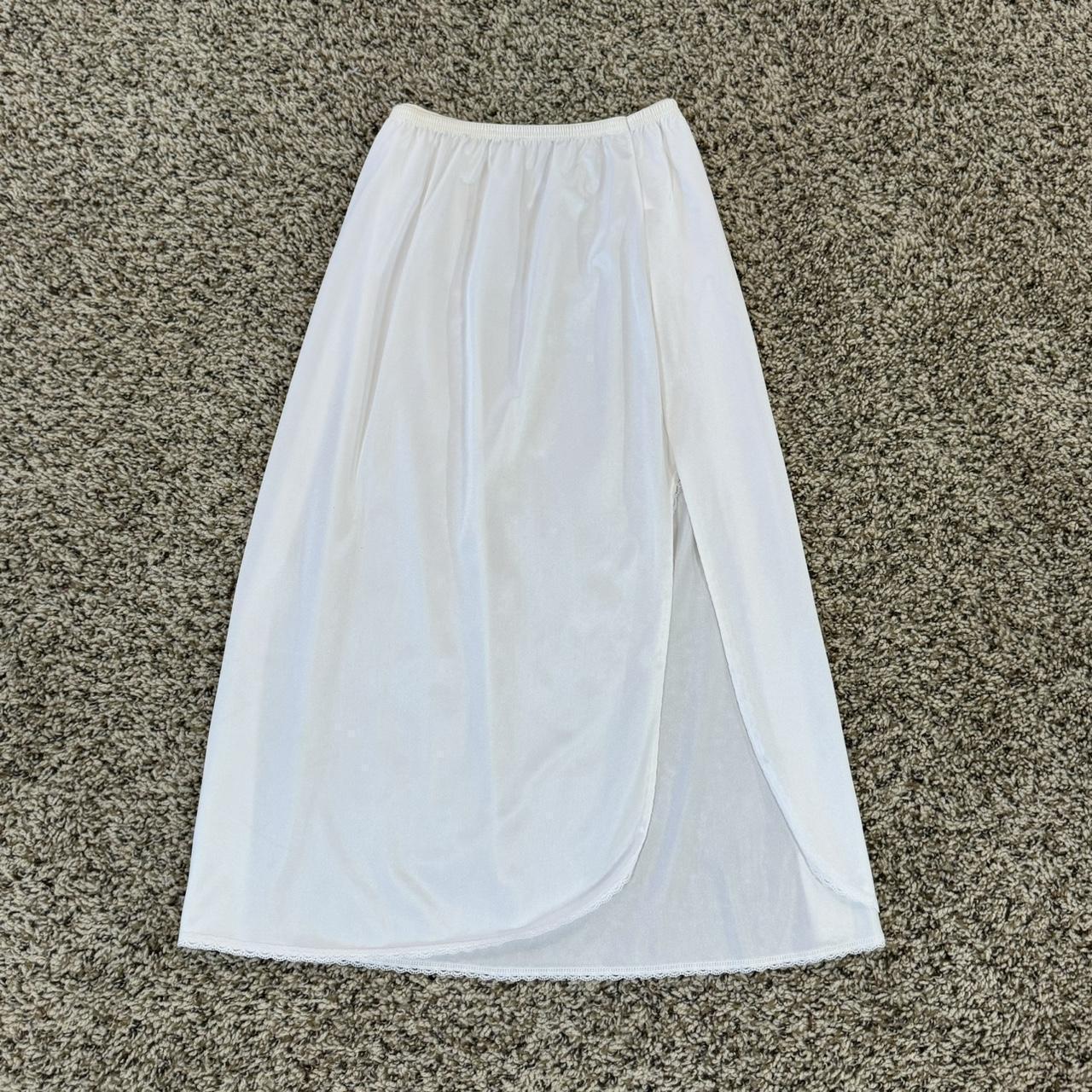 Vintage Women's Skirt - White - XS – White slip s… - image 5