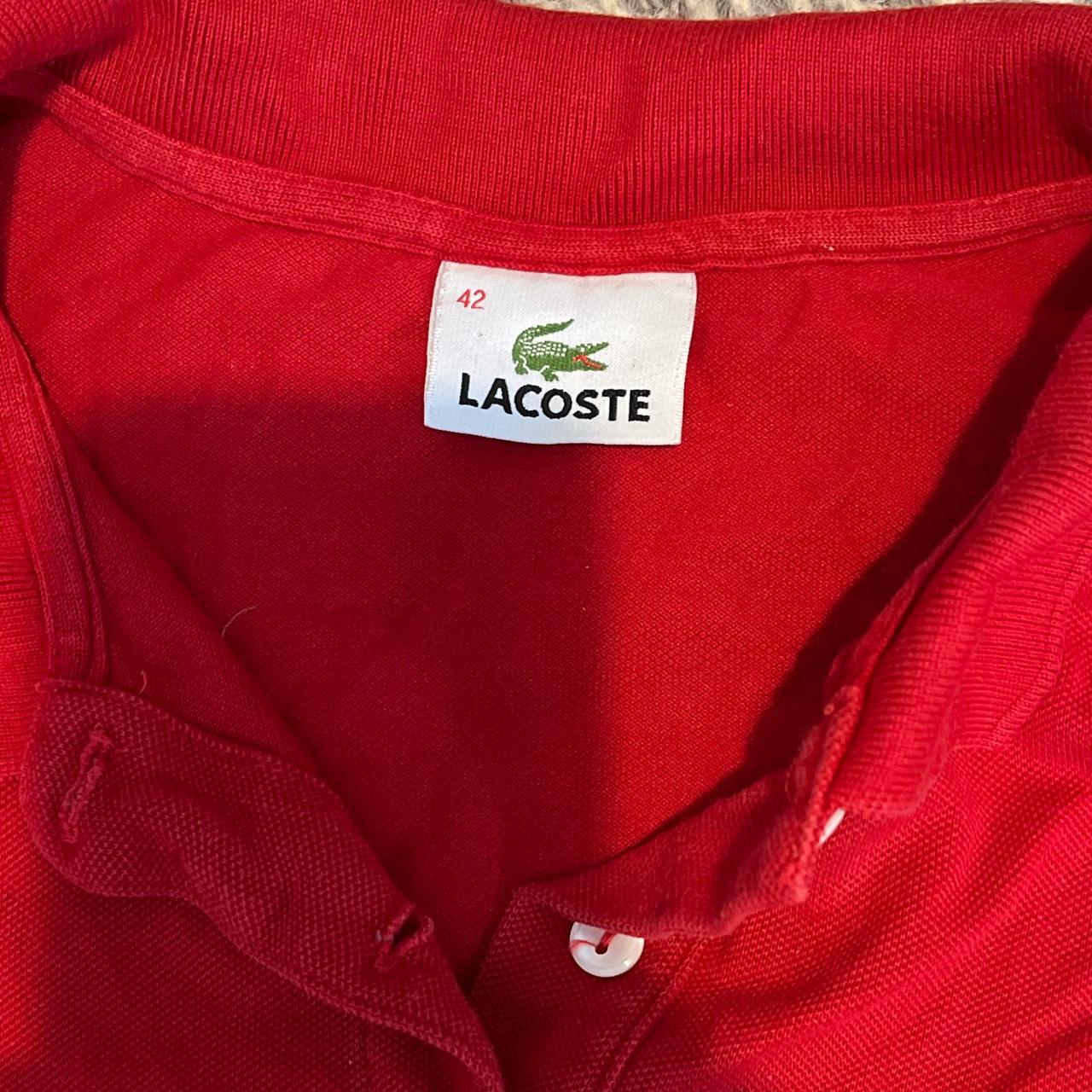 Lacoste Red Baby Tee Fits like a Small Perfect... Depop