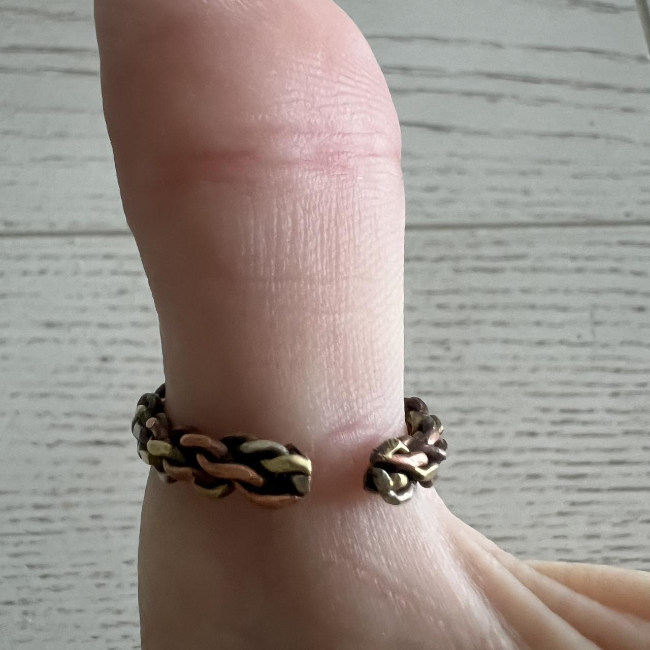 Women's Ring - Gold/Multi – Multicoloured braided… - image 2