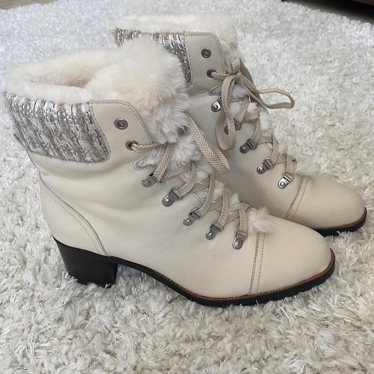 Sam Edelman Manchester Boots Off white leather Depop