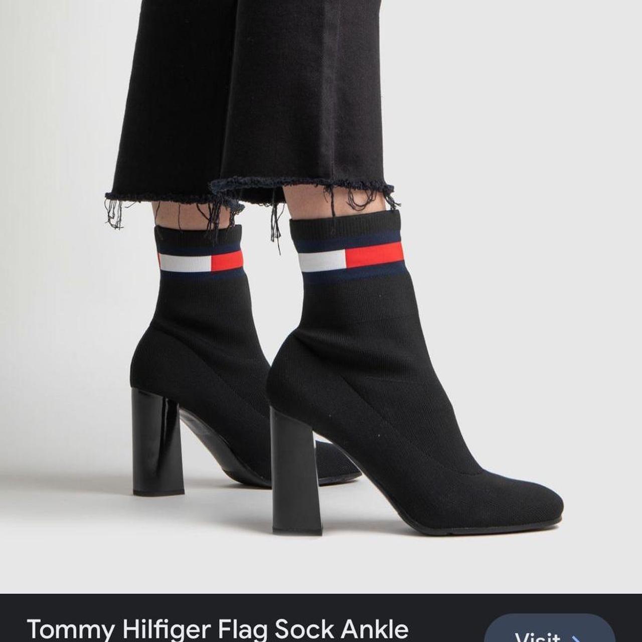 Black tommy hilfiger sock boots best sale