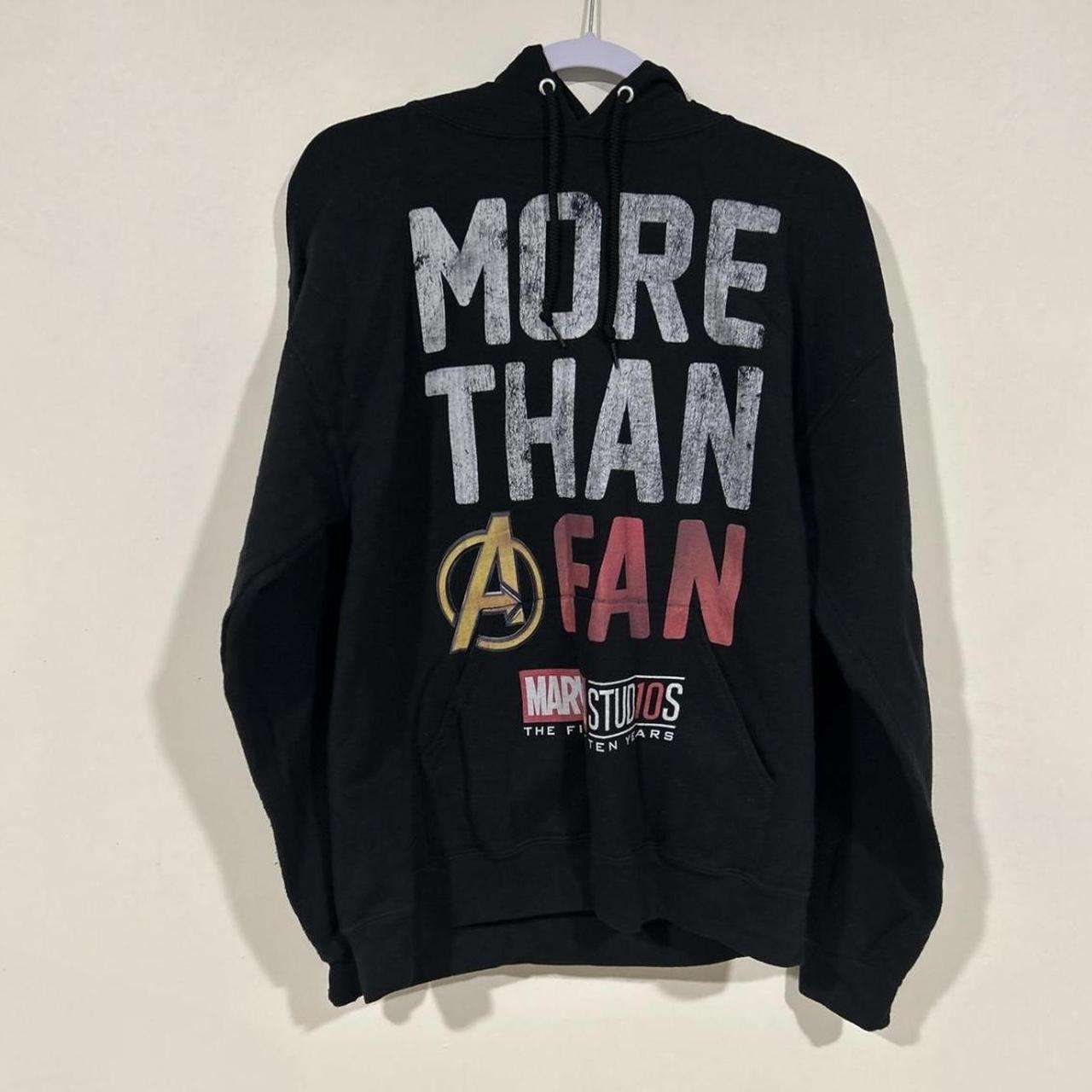 Marvel Avengers black hoodie with More than a fan Depop