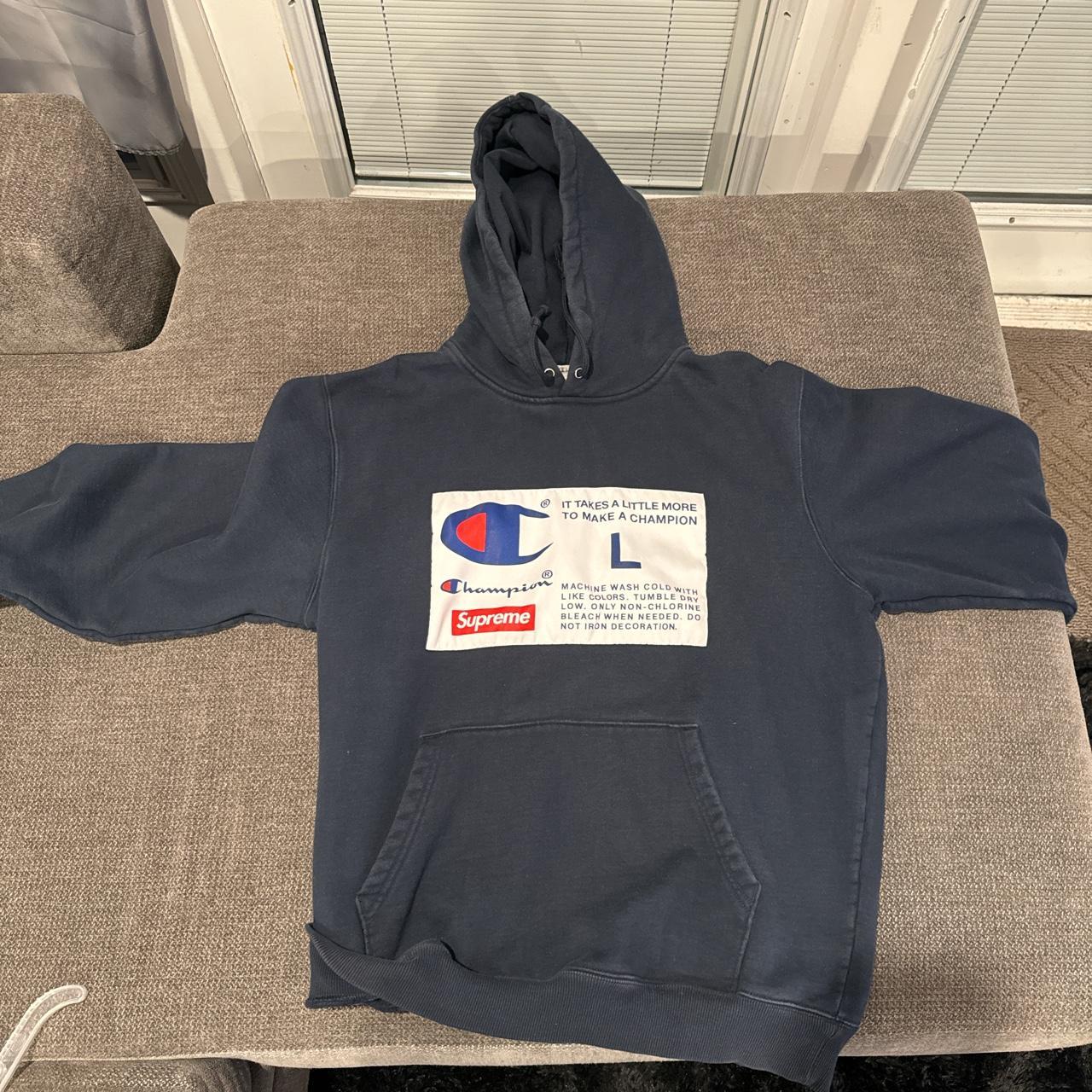 Supreme Champion Blue Hoodie Cheap Supreme Champion Hoodie Baby