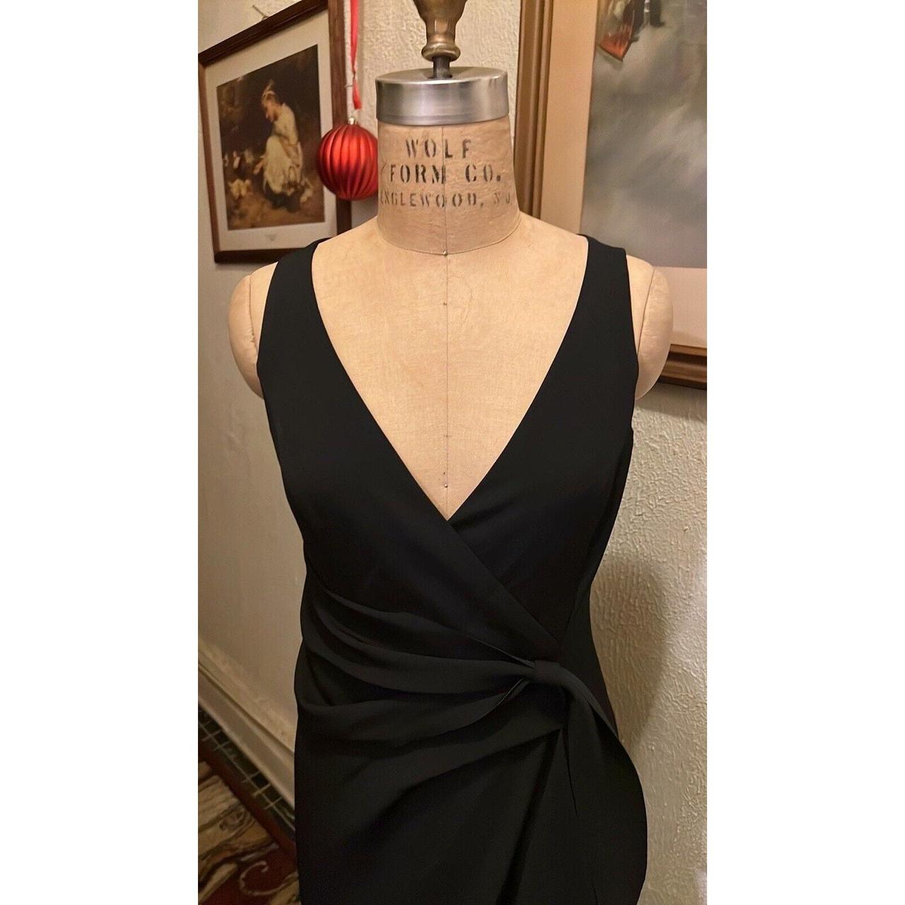 For sale is a Marina Black V Neck Sleeveless Ruched. Depop