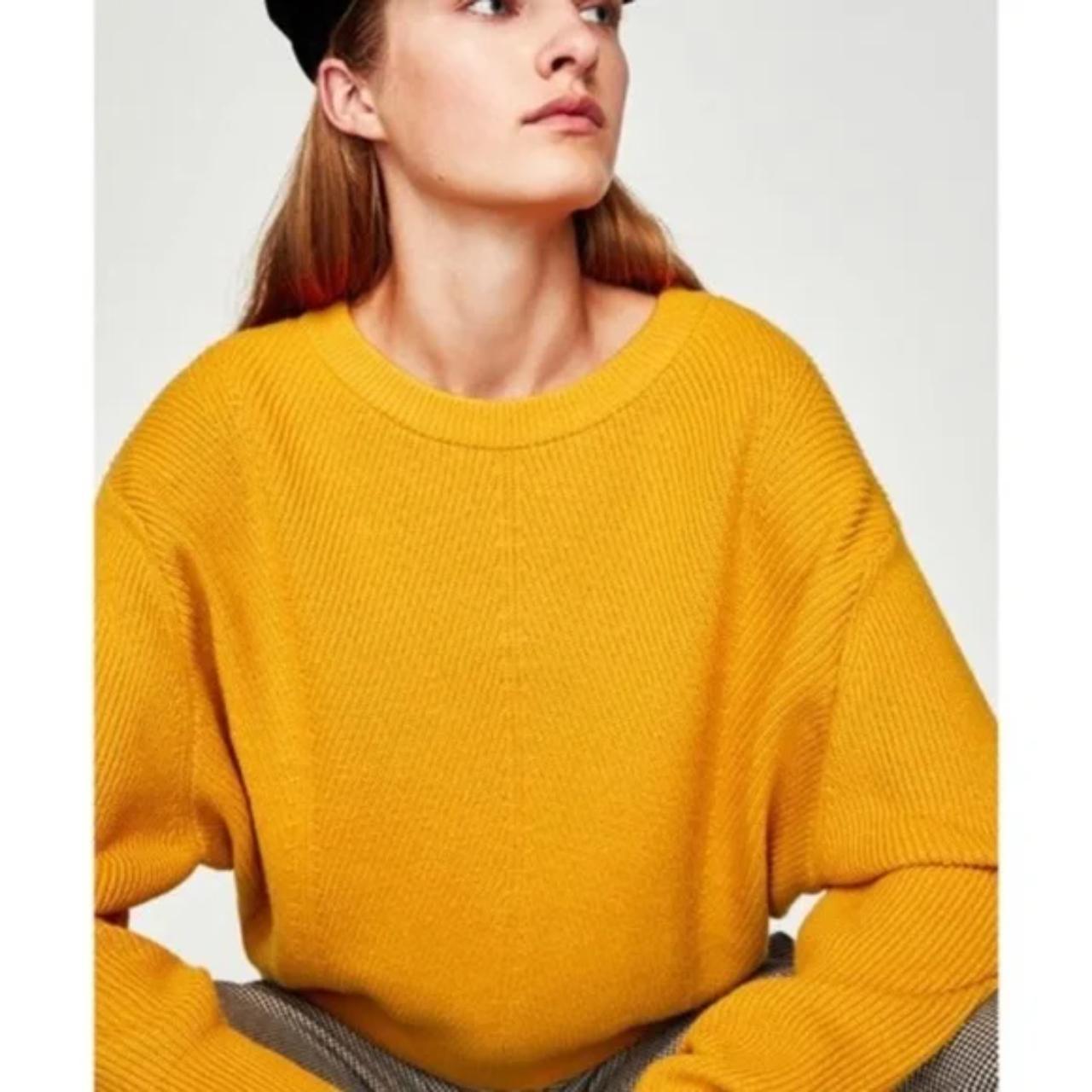 Zara Women's Mustard Knit Sweater, Mustard