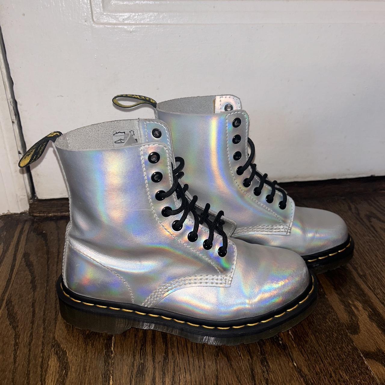 Doc martens holographic silver hotsell