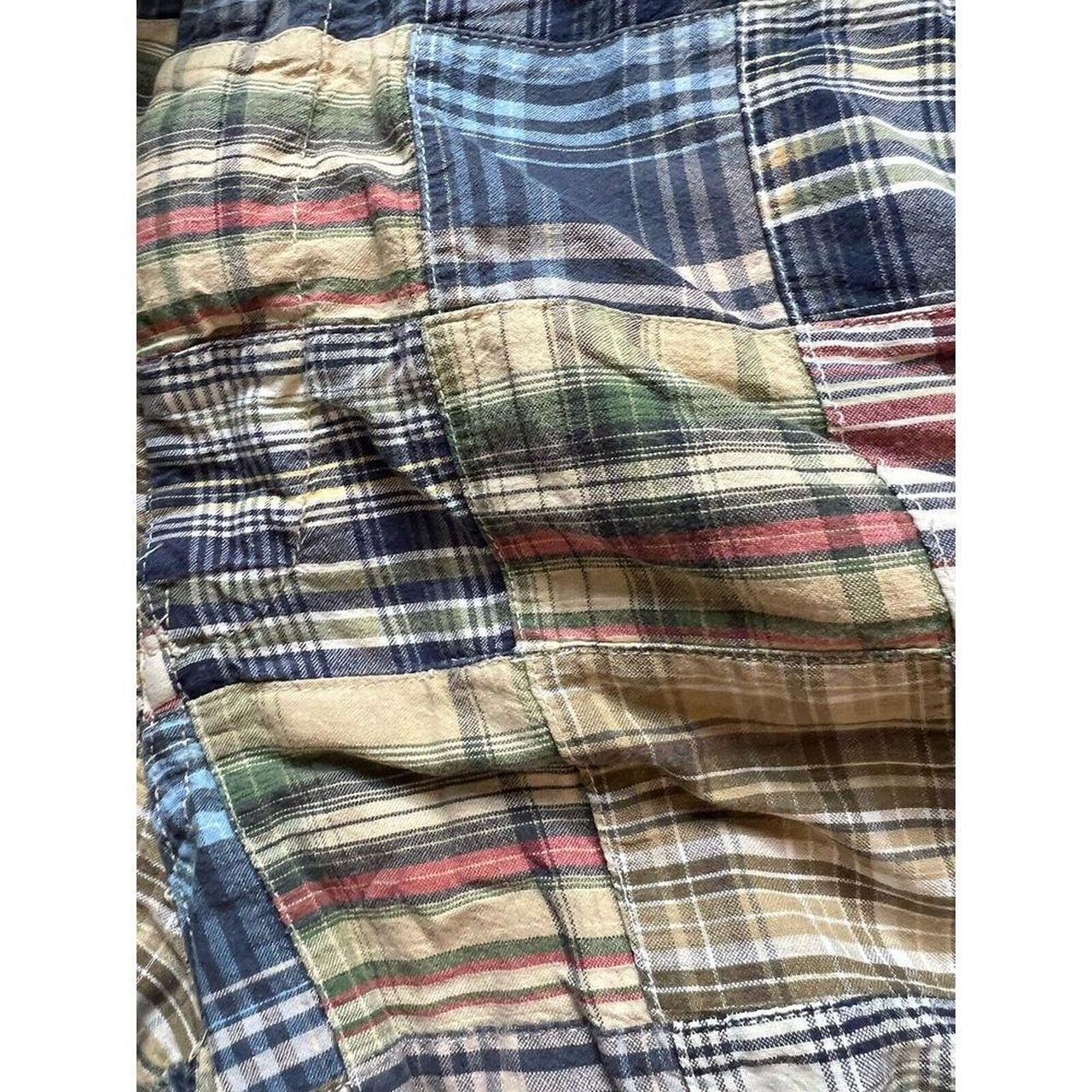 Retailer IZOD Saltwater Mens Patchwork Plaid Madras Shorts Sz 34