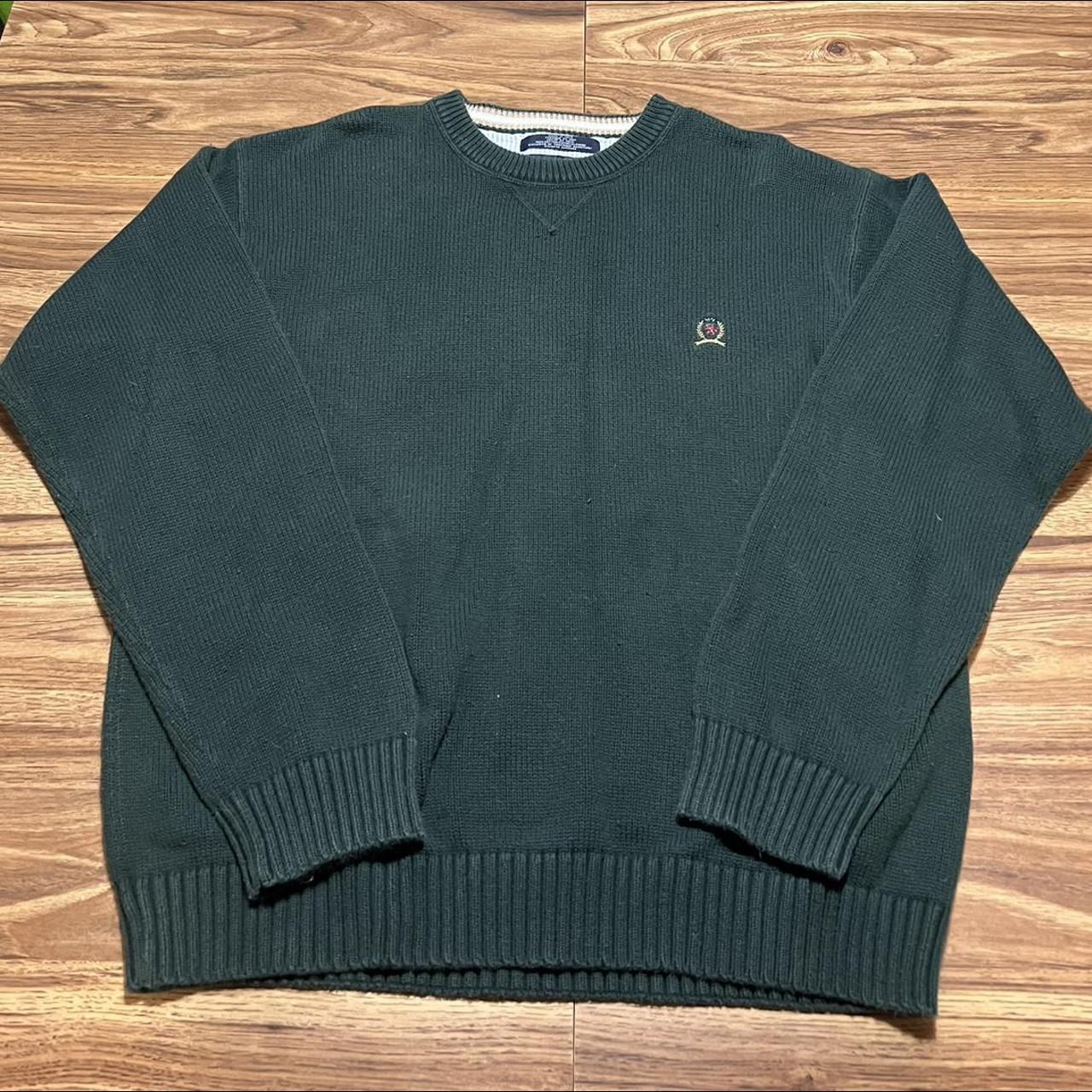 Tommy Hilfiger Men's Green Jumper | Depop