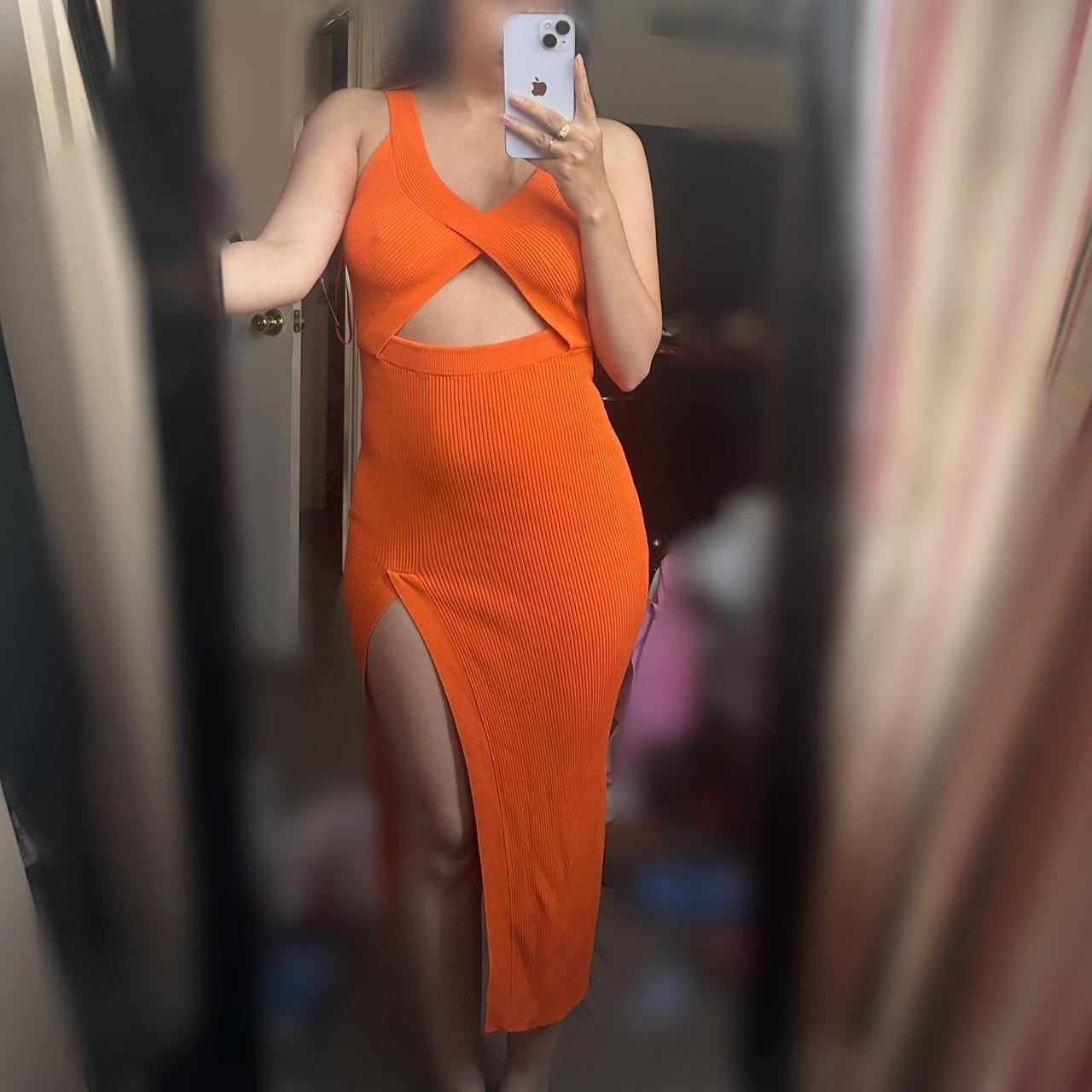 Zara Limited Edition orange Cut Out Dress, -fits