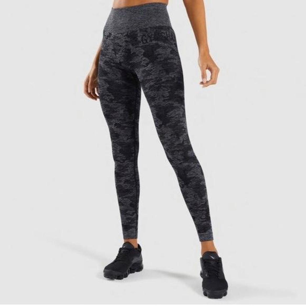 Gym shark camo leggings with butt scrunch. They are. Depop