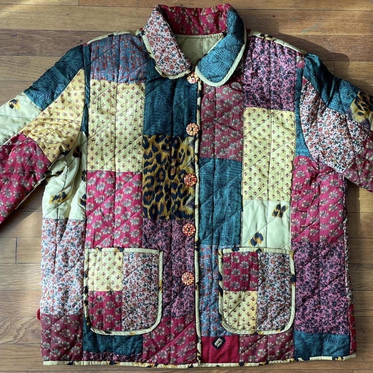 Women's Jacket - Multi - M – Quilted patchwork ja… - image 1