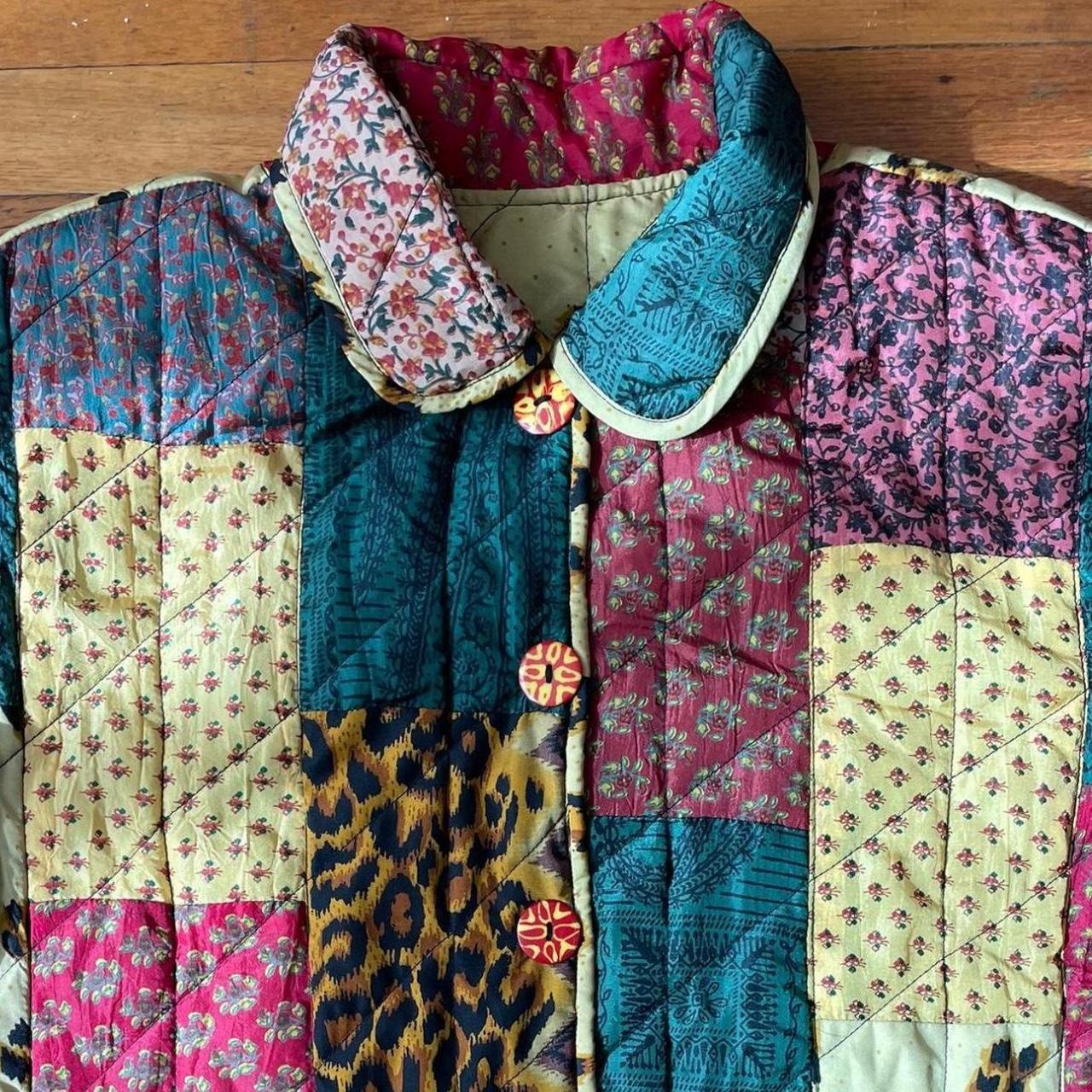 Women's Jacket - Multi - M – Quilted patchwork ja… - image 2