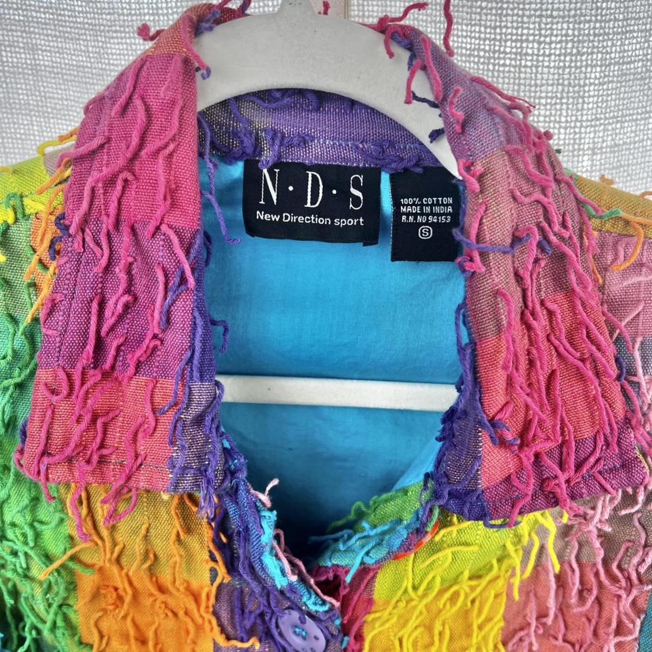 Women's Jacket - Multi - S – Rainbow patchwork sh… - image 5