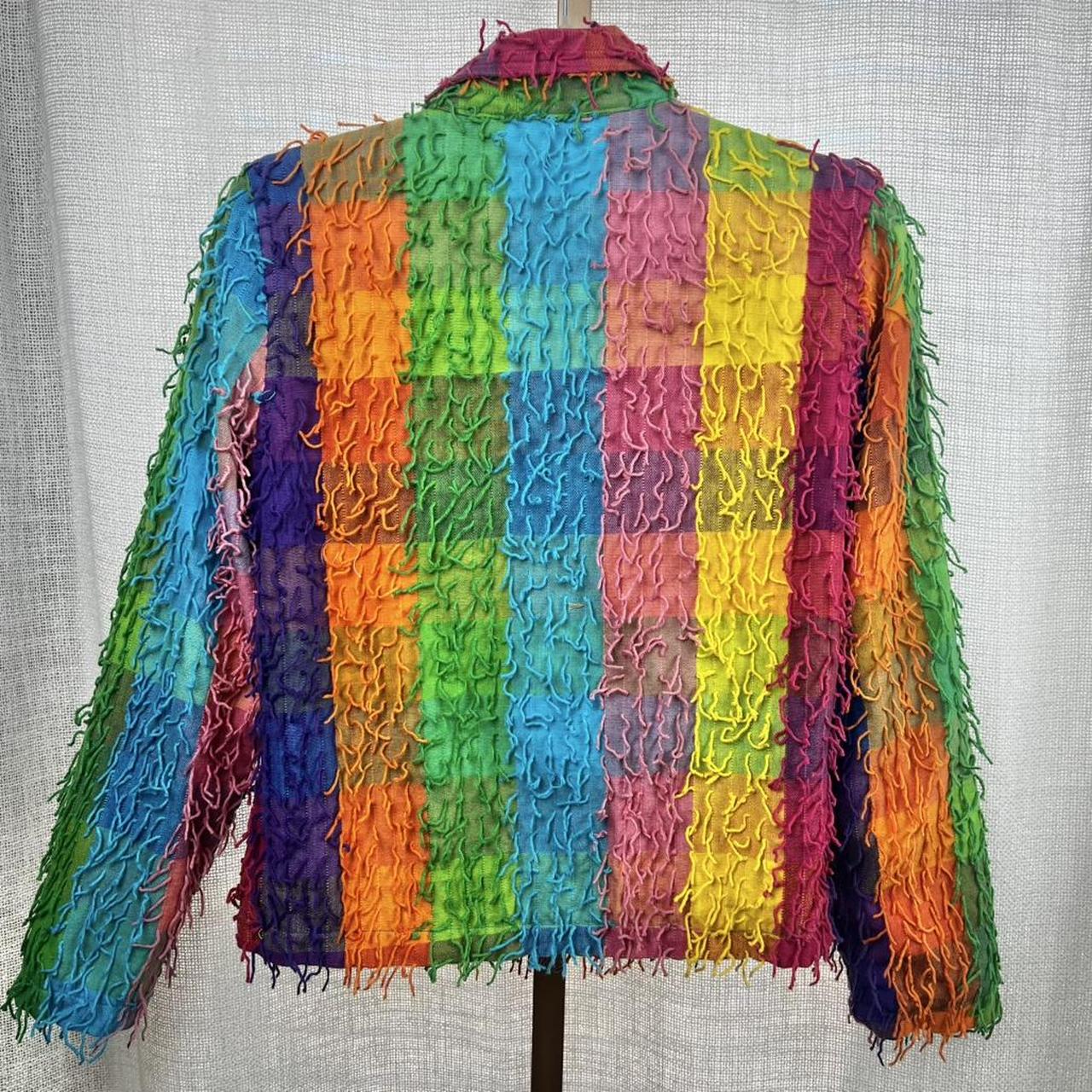 Women's Jacket - Multi - S – Rainbow patchwork sh… - image 4