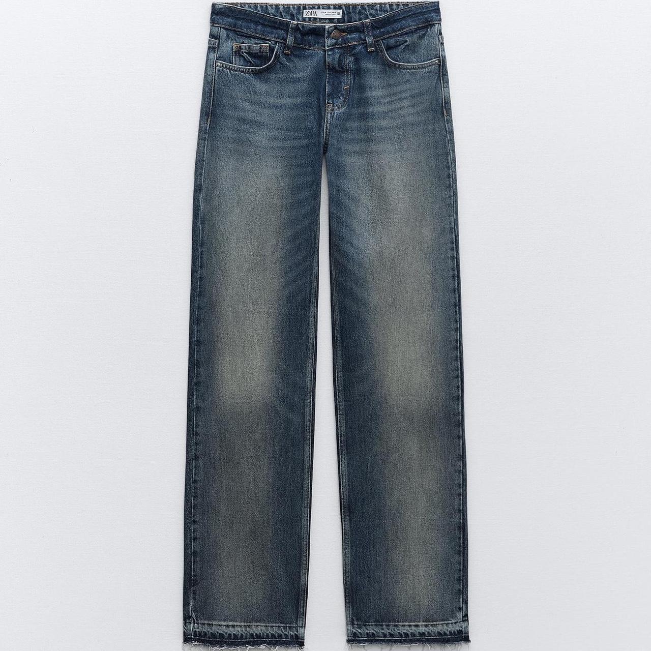 zara low rise straight leg jeans. worn once or... Depop