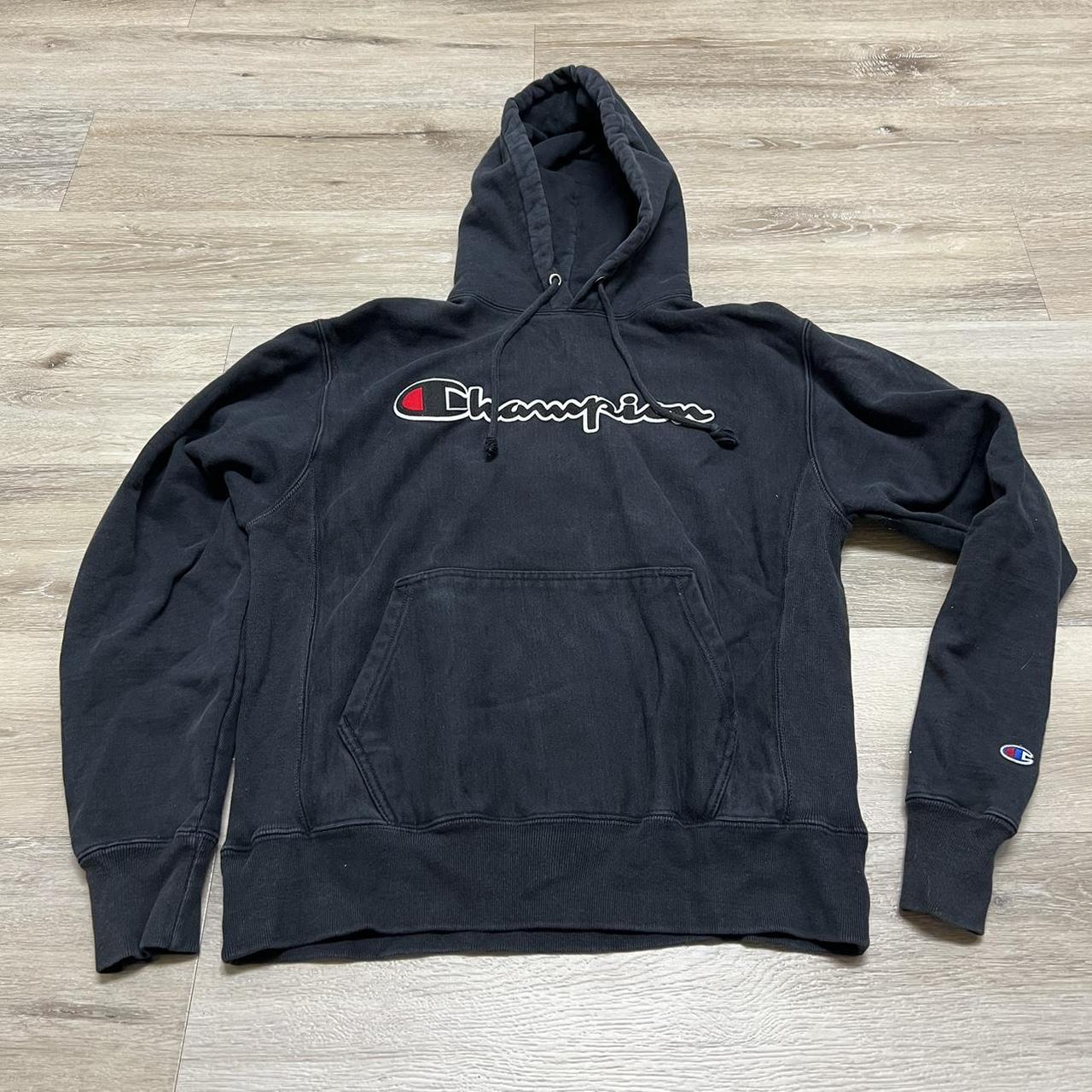 Black champion hoodie mens medium hotsell