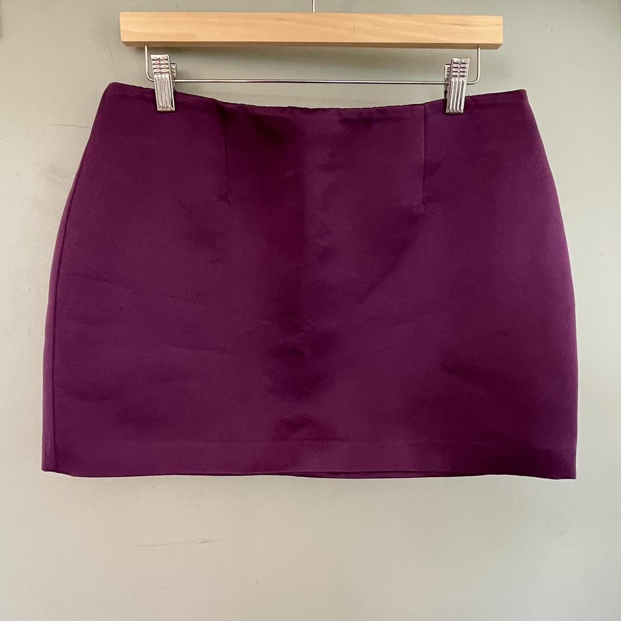 REISS purple mini skirt satin, sexy, Depop