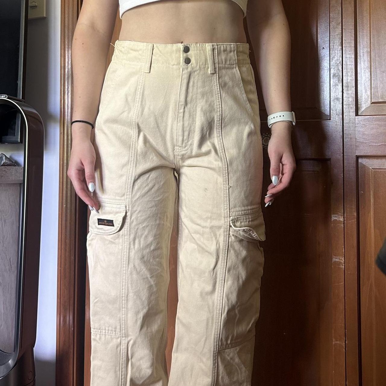 Cream BDG Cargo Pants Urban Outfitters BDG cargos,... Depop