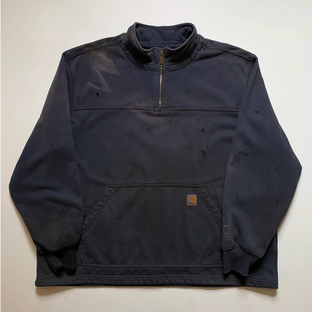 VINTAGE CARHARTT QUARTER-ZIP SWEATSHIRT Heavyweight... - Depop