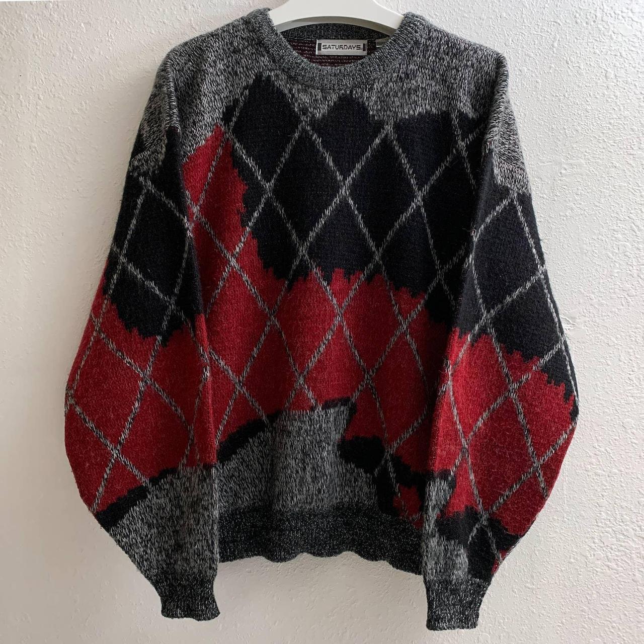 1980s WOOL CHAIN-LINK SWEATER 9/10 condition.... - Depop