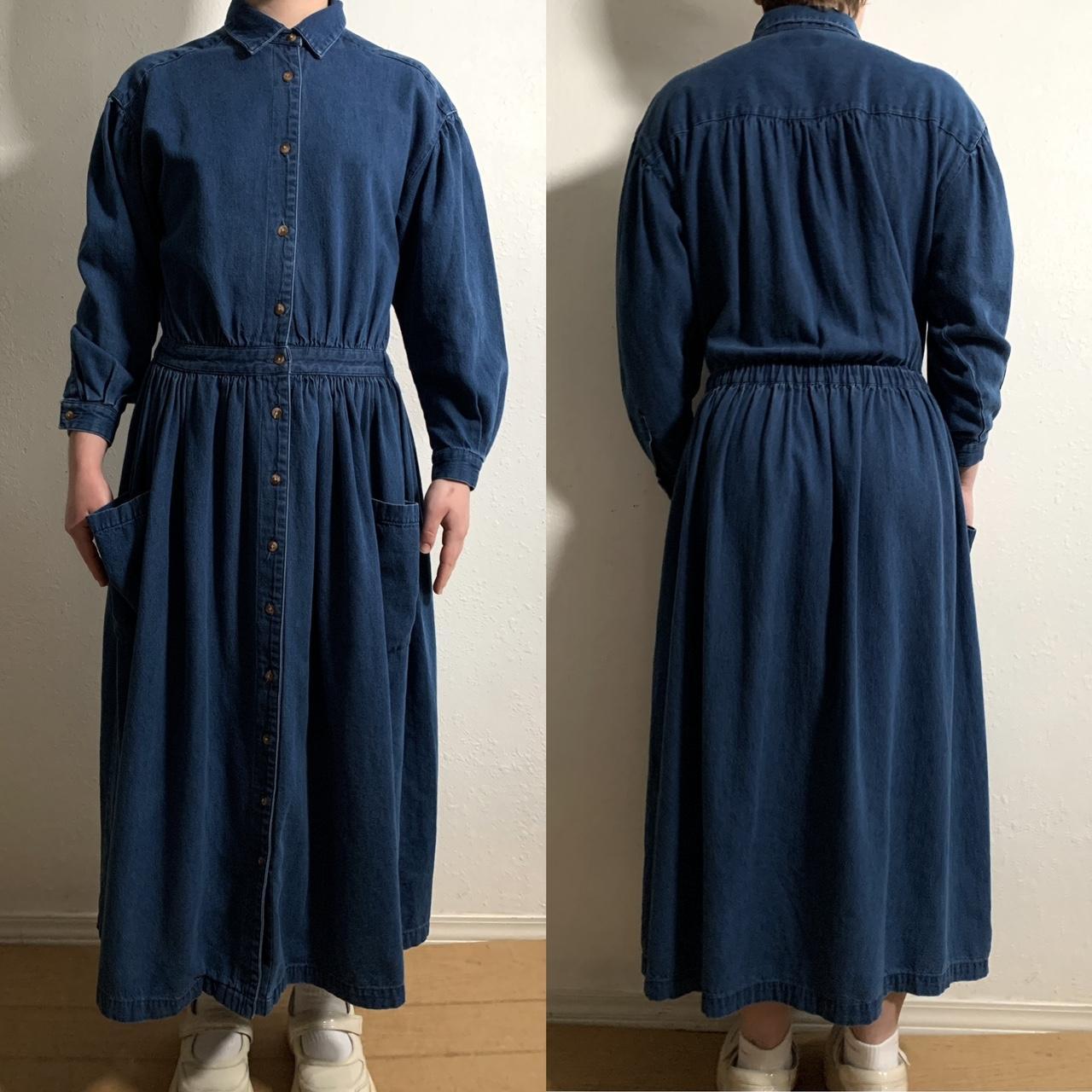 1990s EDDIE BAUER DENIM DRESS Midweight dress