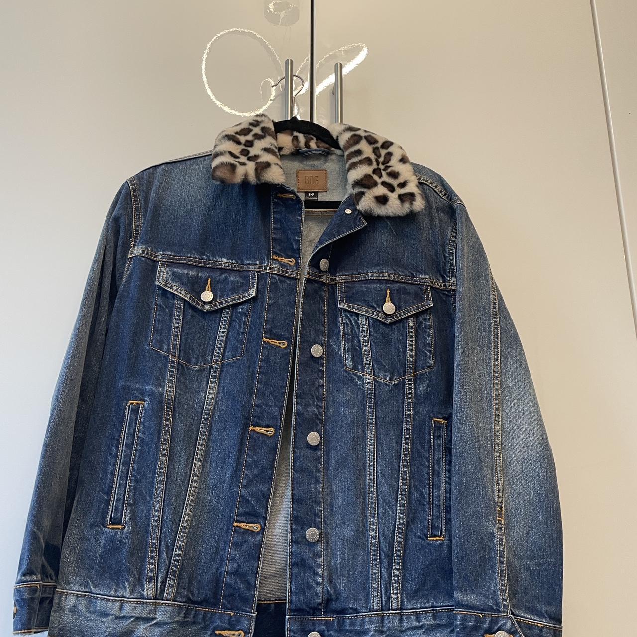Urban outfitters denim jacket, Animal print faux