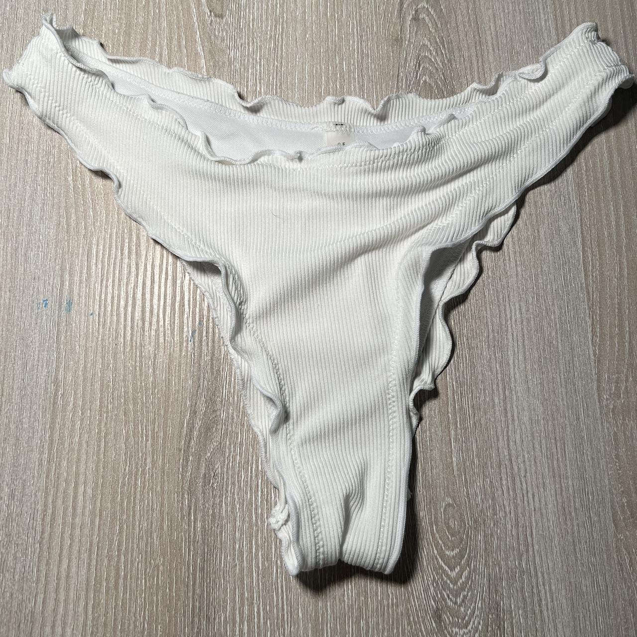 White Ruffle Bikini Set Depop