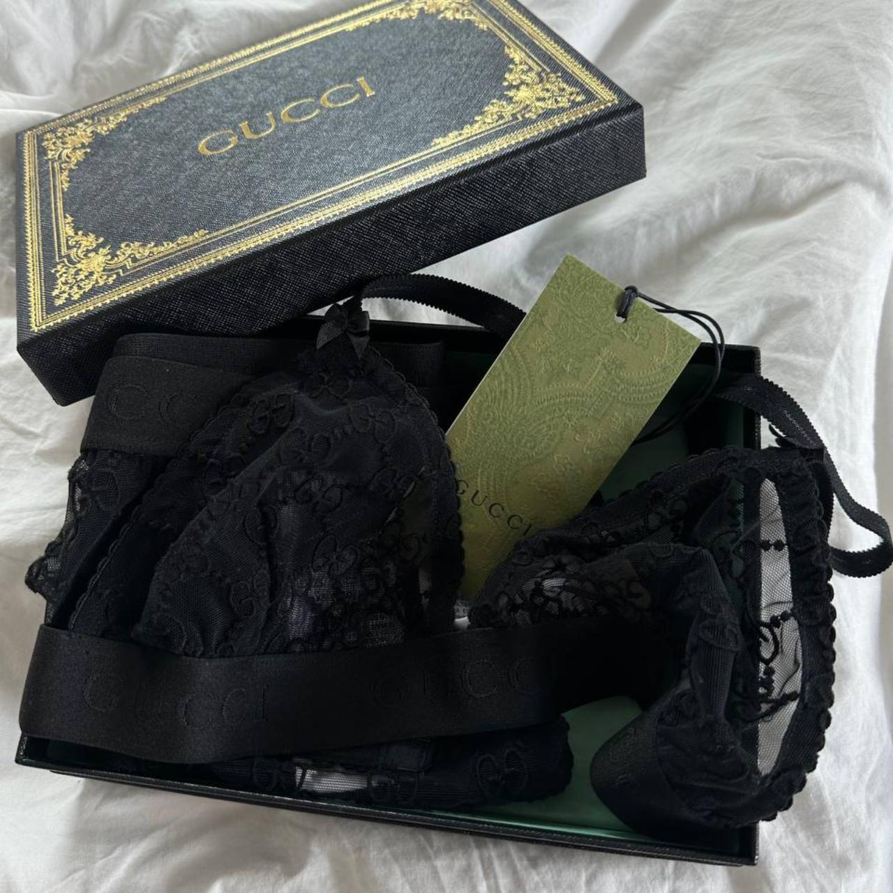 NEW GUCCI TULLE LINGERIE SET WITH