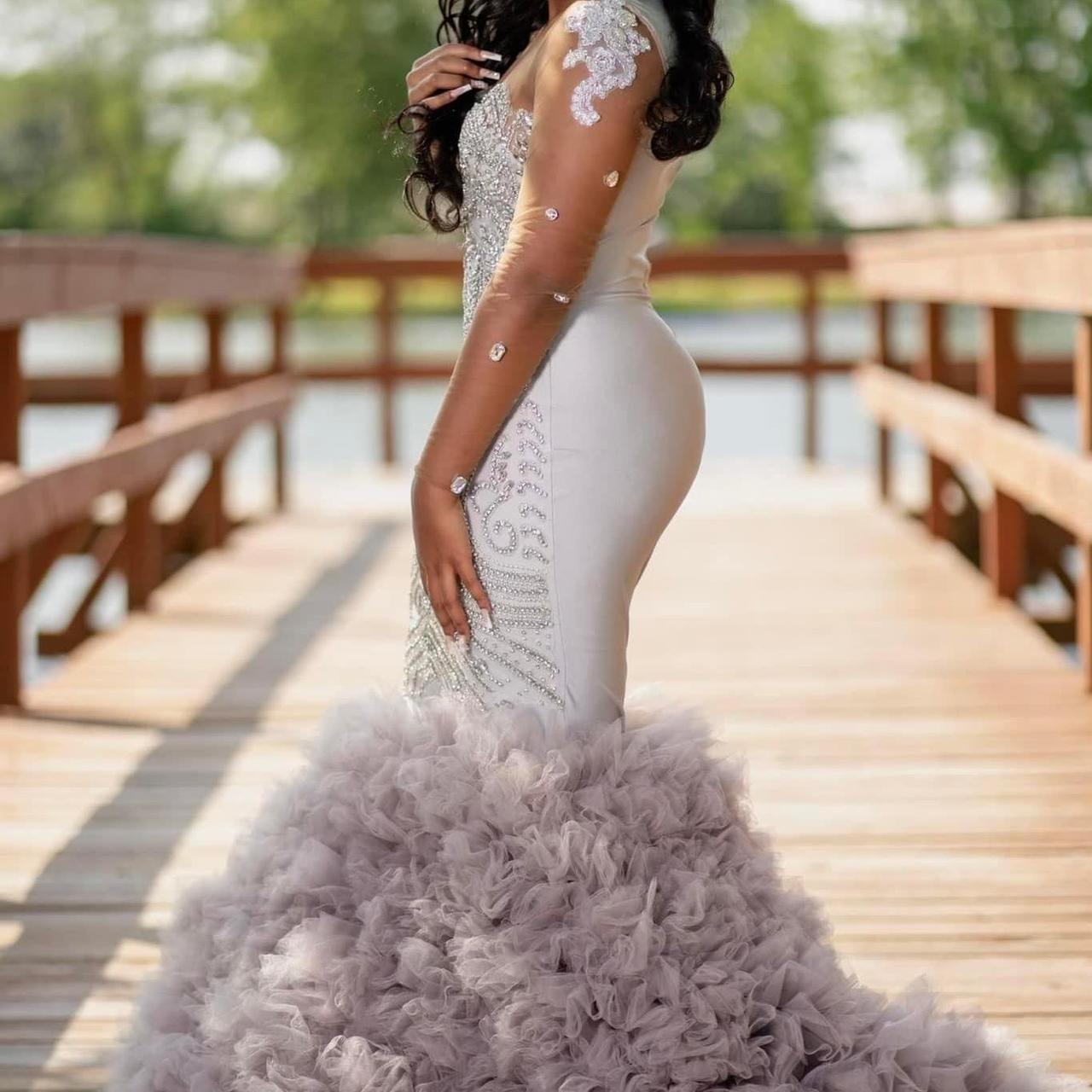 CUSTOM PROM DRESS SIZE SMALL/MEDIUM ONLY WORN Depop