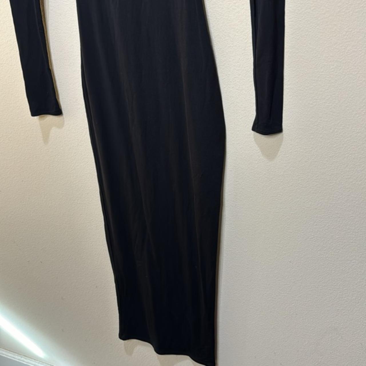 NEW NWT nakedwardrobe midi dress black mesh velvet - Depop