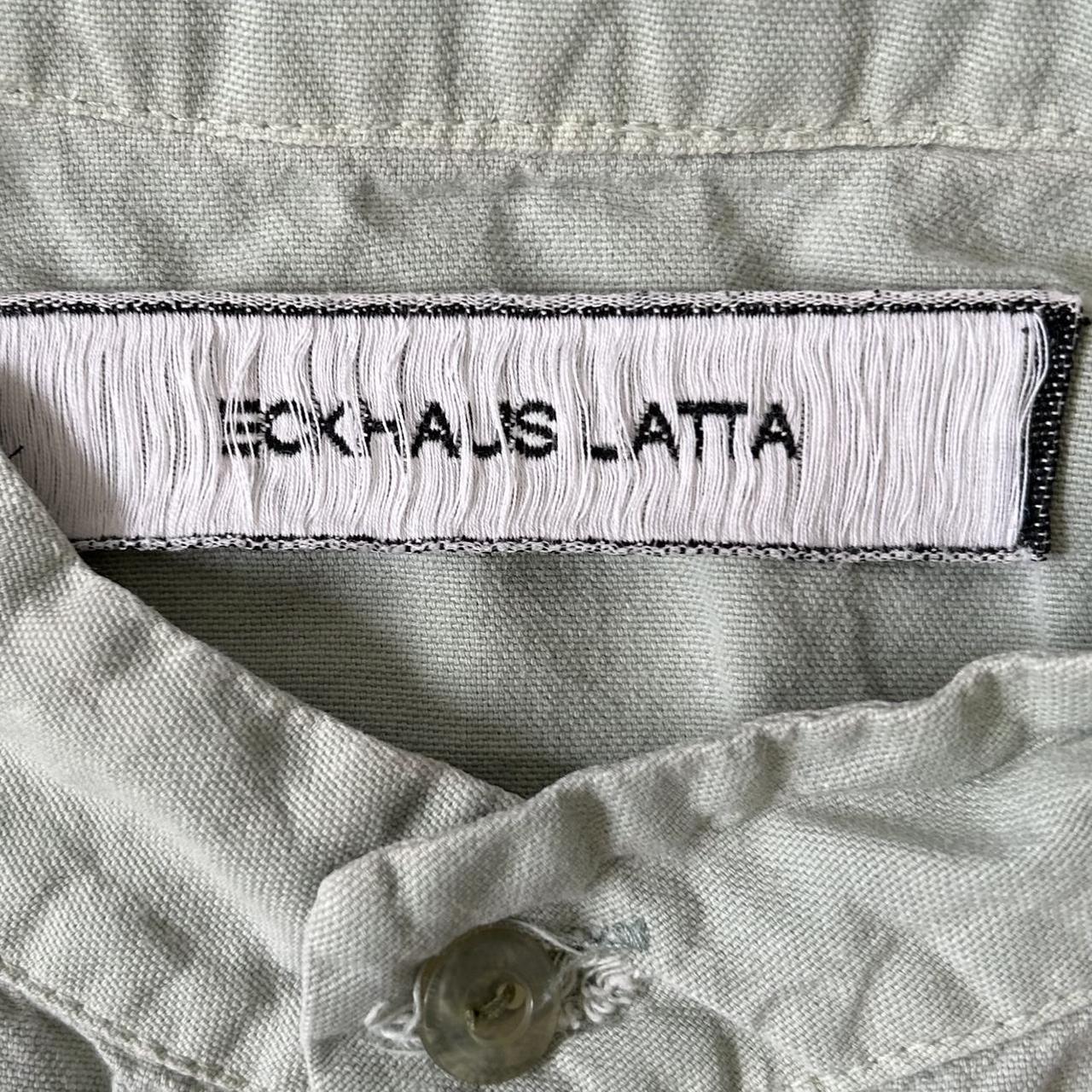 Eckhaus Latta Women's Green and Cream Blouse (3)
