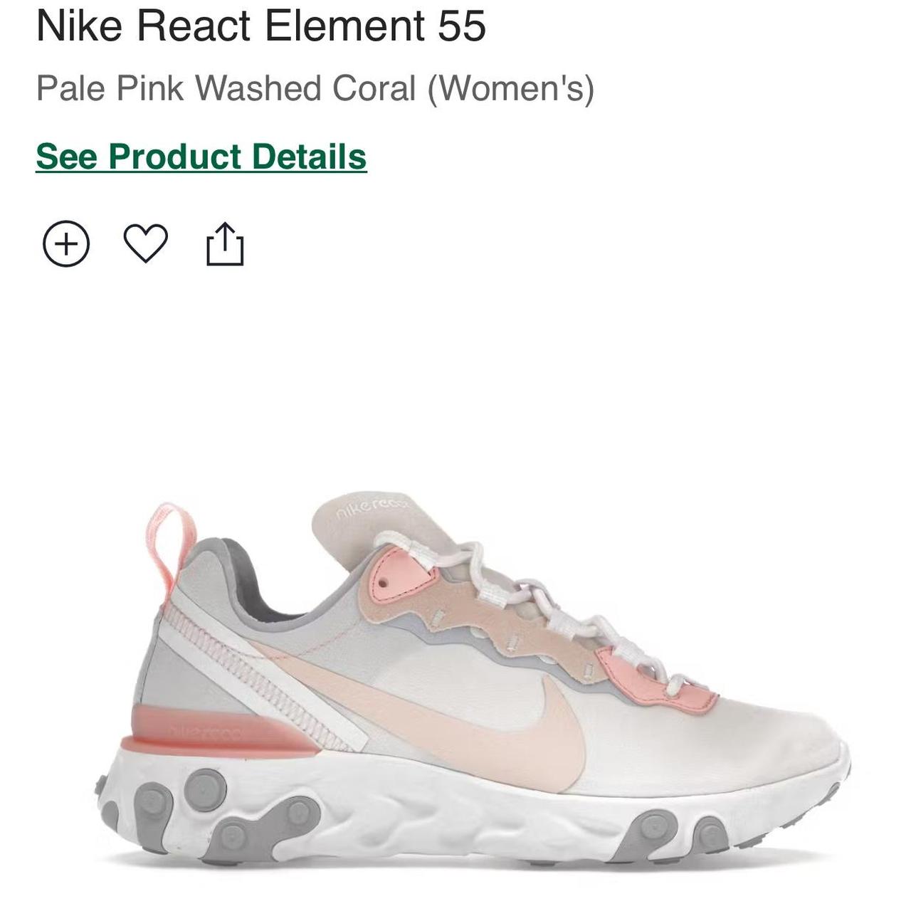 Pink nike react element best sale