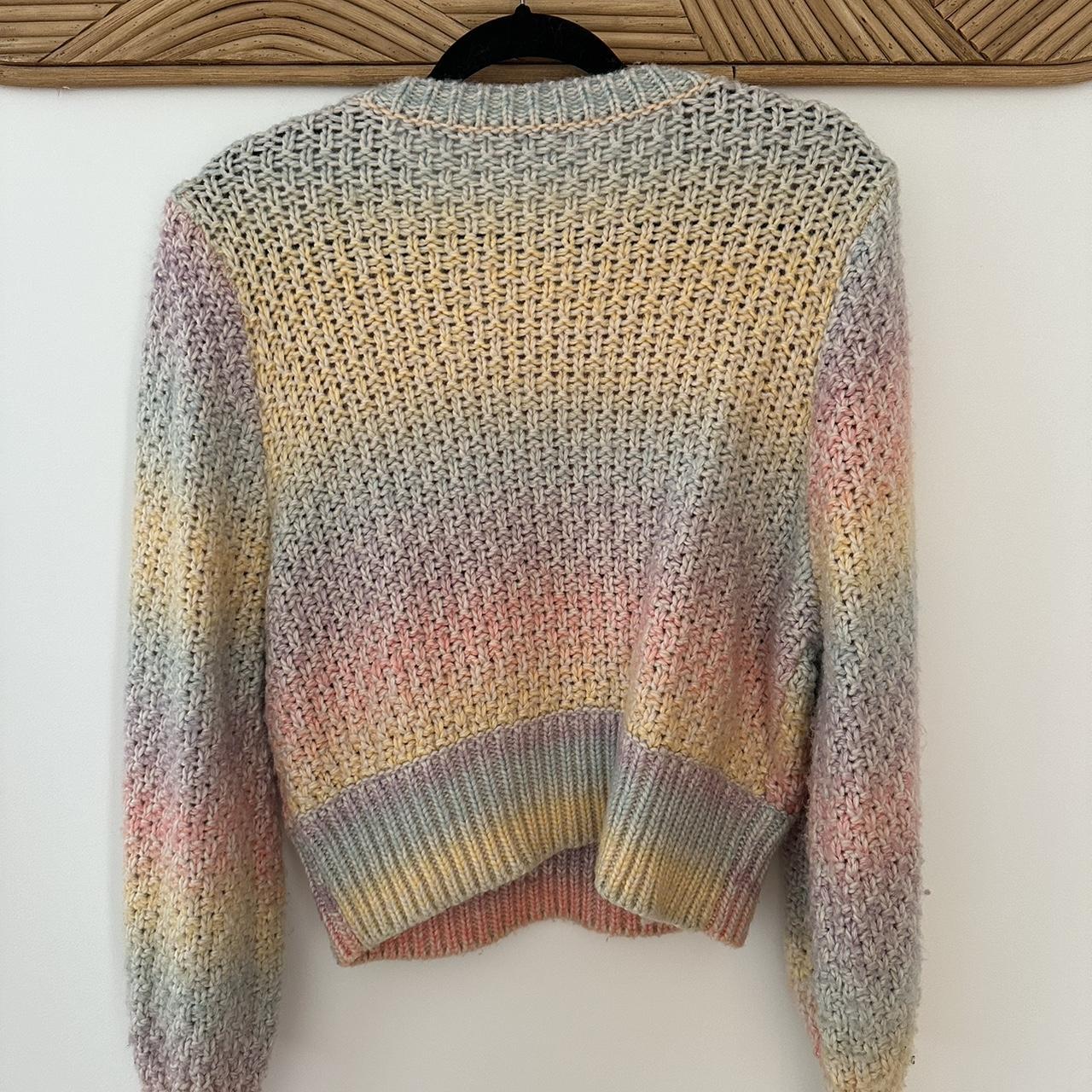 Steele Rainbow Knit Jumper - Size M (Oversized) Worn... - Depop