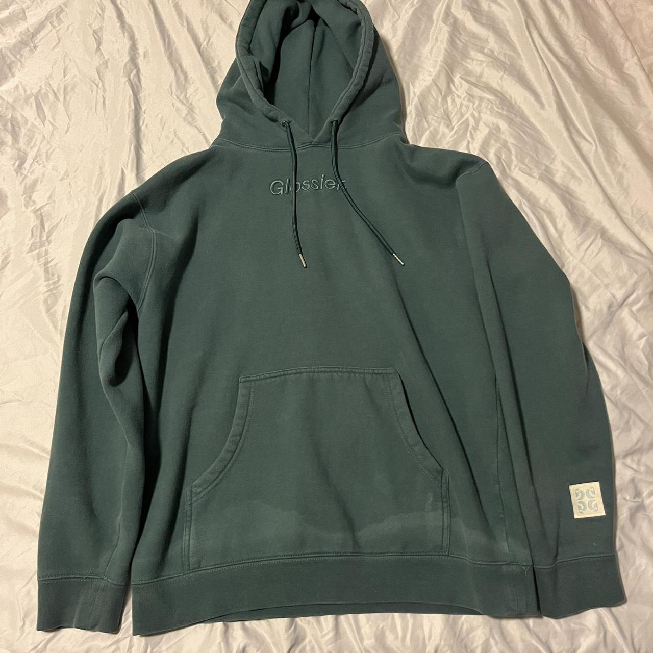 green glossier hoodie bought from the glossier... - Depop