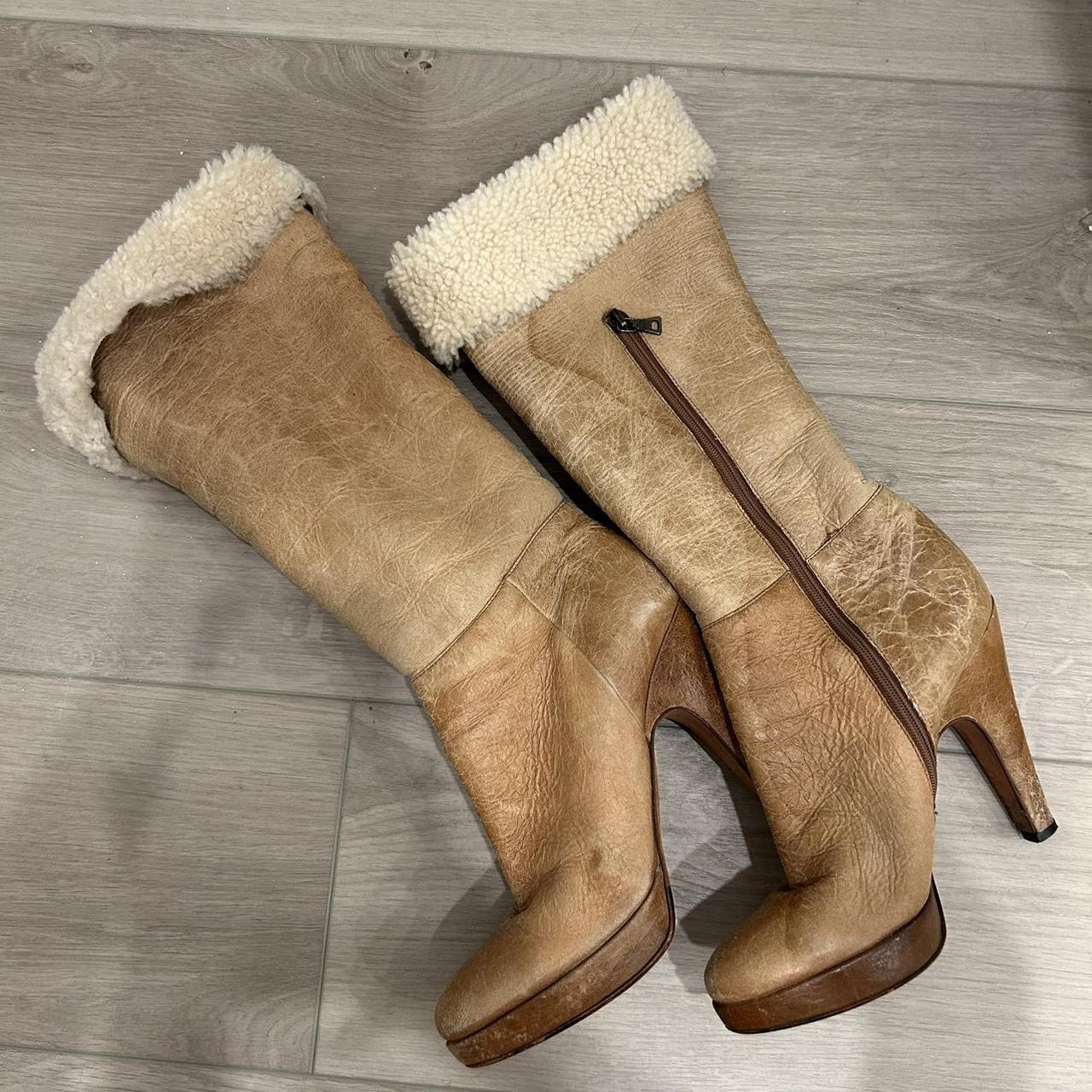 Prada faux fur lining boots Condition reflected in