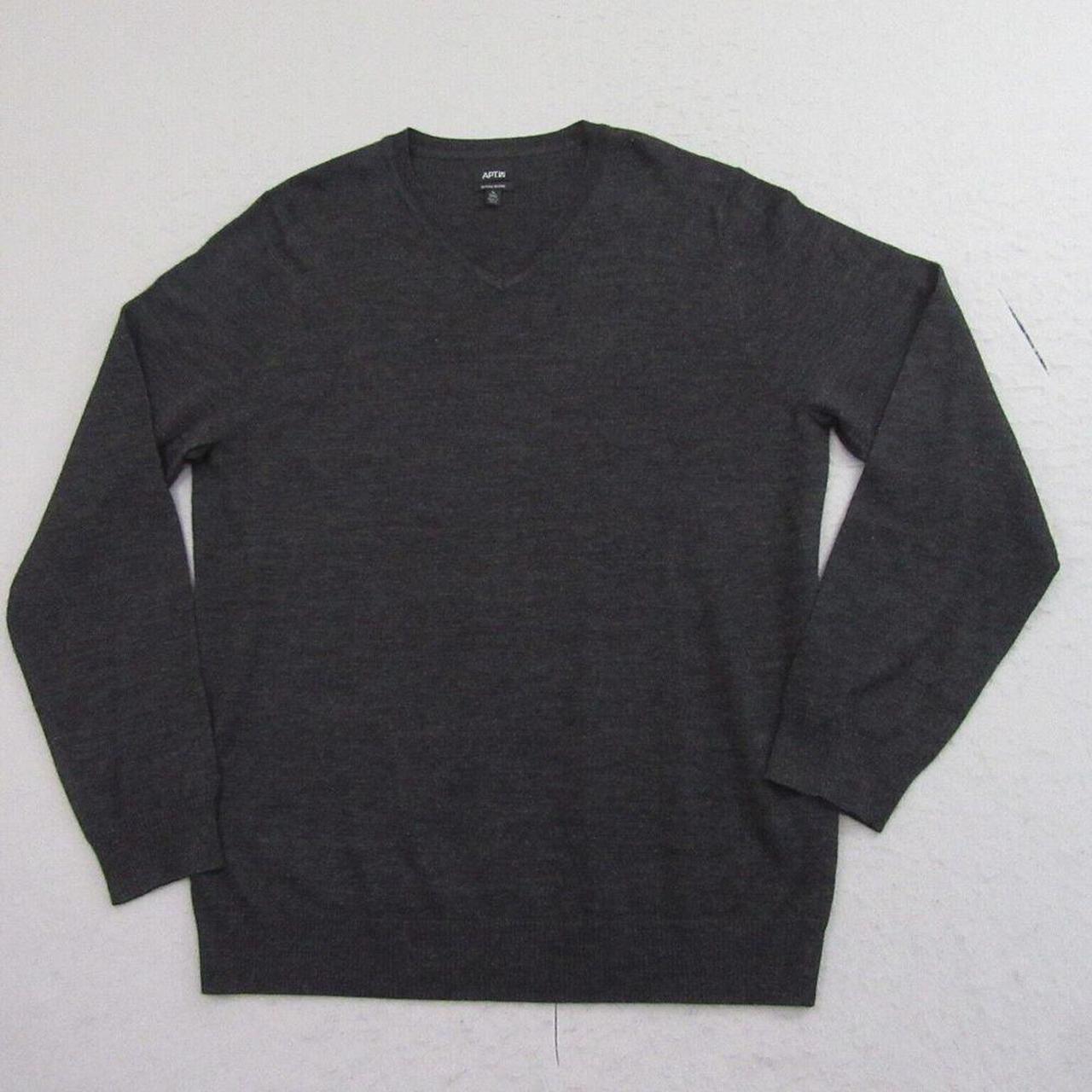 Apt 9 Mens Pullover Sweater XLT Gray Merino Wool. Depop