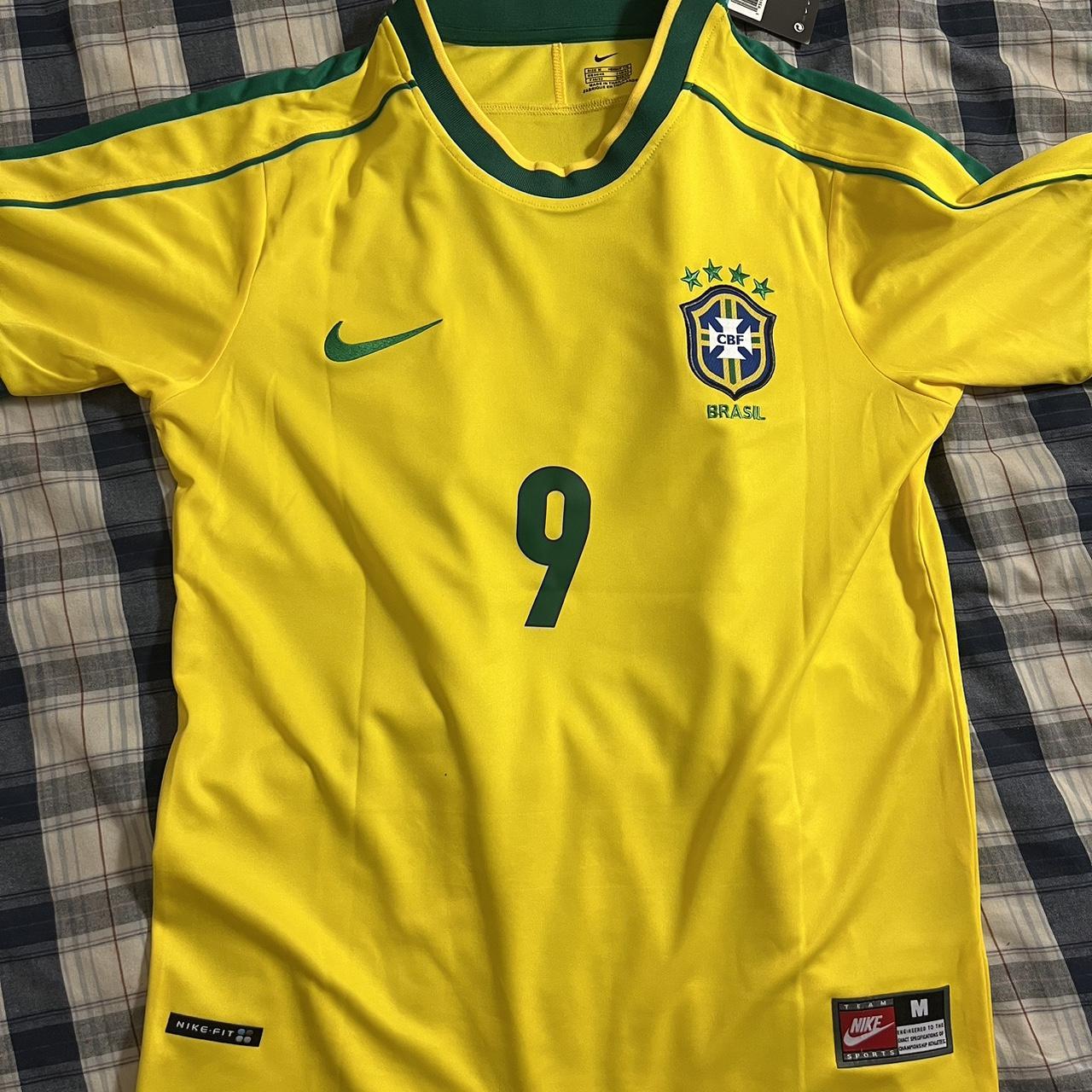 Brazil World Cup retro jersey Ronaldo #9 Football... - Depop