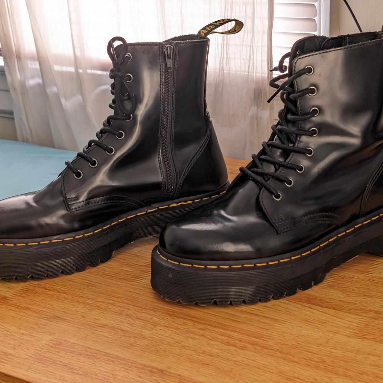 Doc Dr Martens Jadon Platform Leather Boots - Black... - Depop