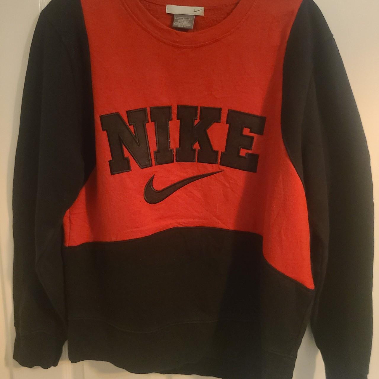 black and red vintage nike sweatshirt